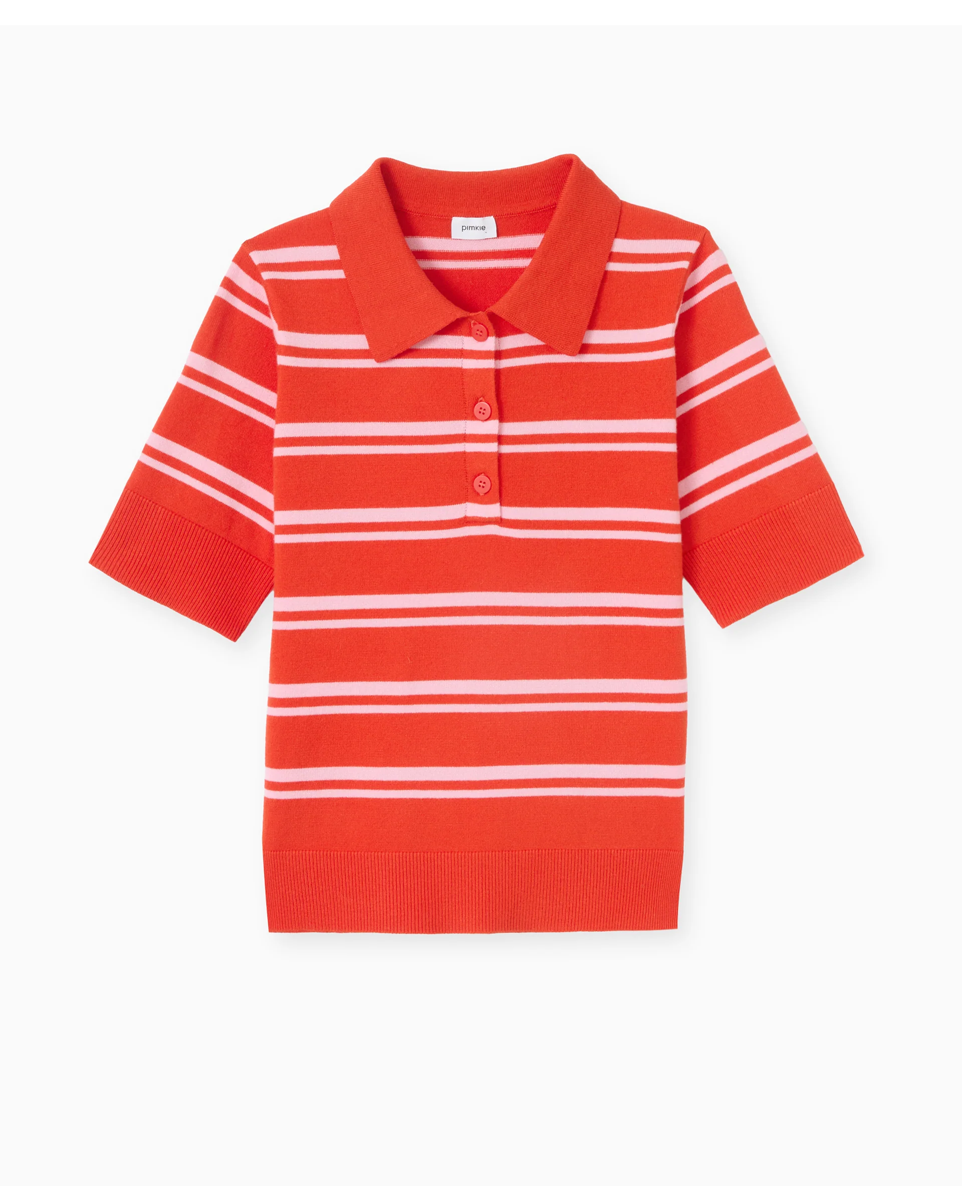Pull manches courtes col polo motif rayures - Image 4