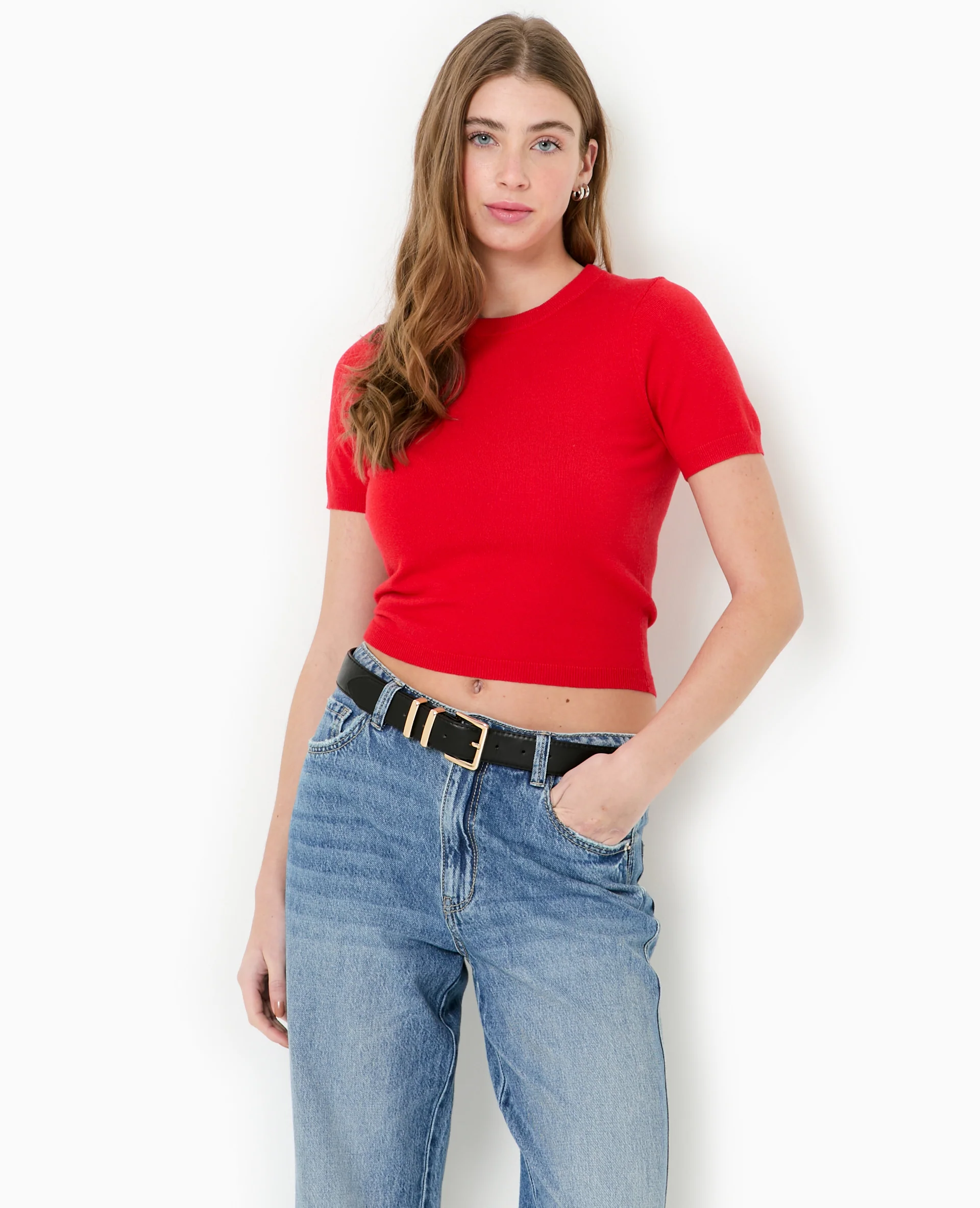 Pull manches courtes en maille fine - Image 5
