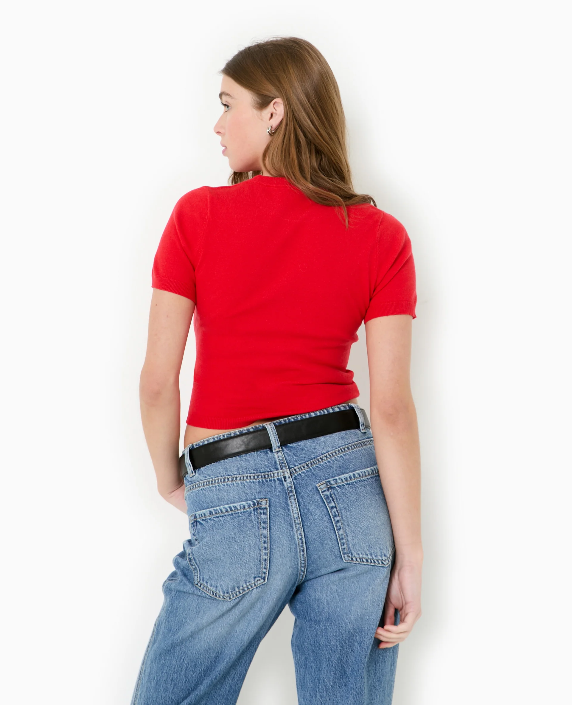 Pull manches courtes en maille fine - Image 6