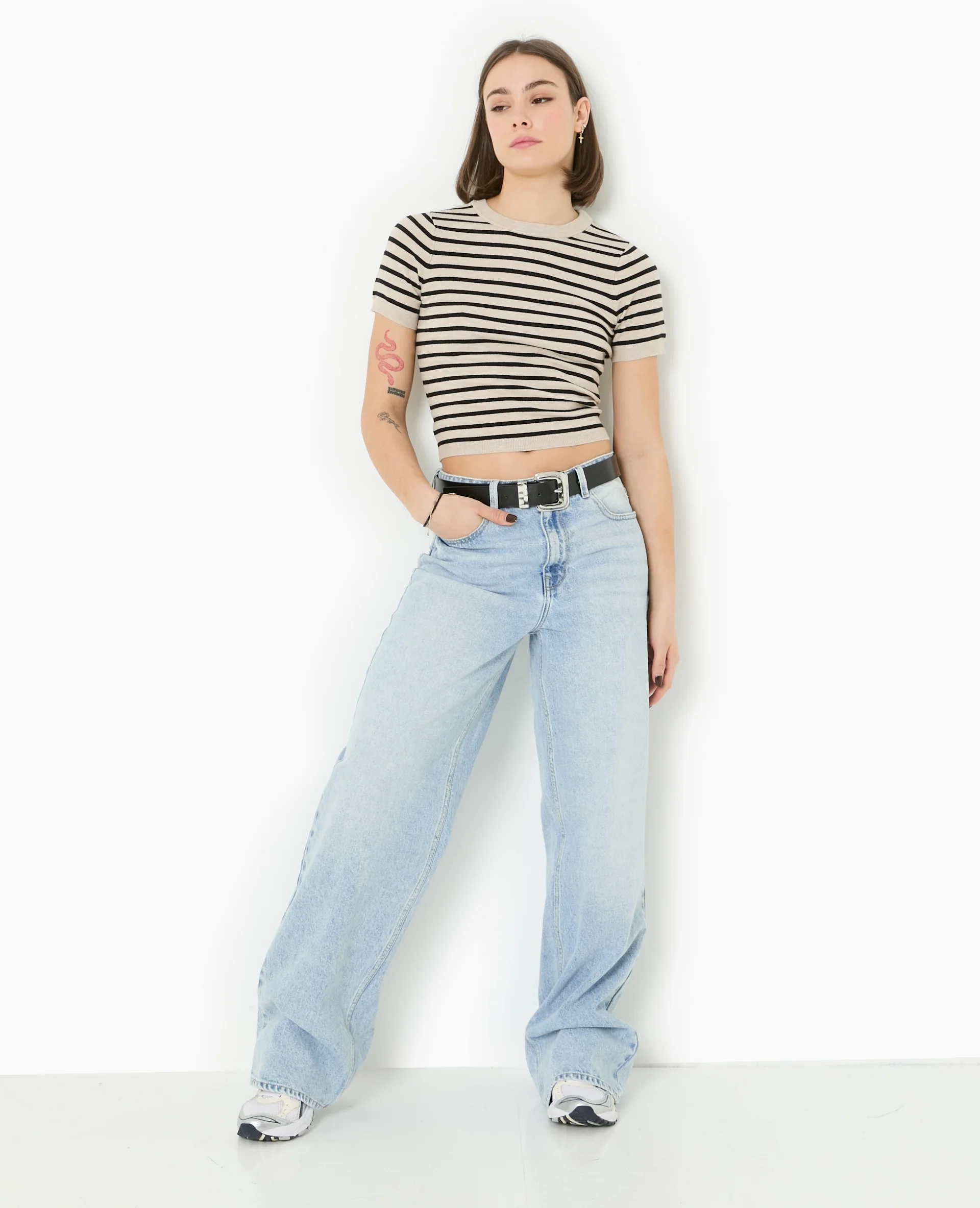 Pull manches courtes en maille fine - Image 5