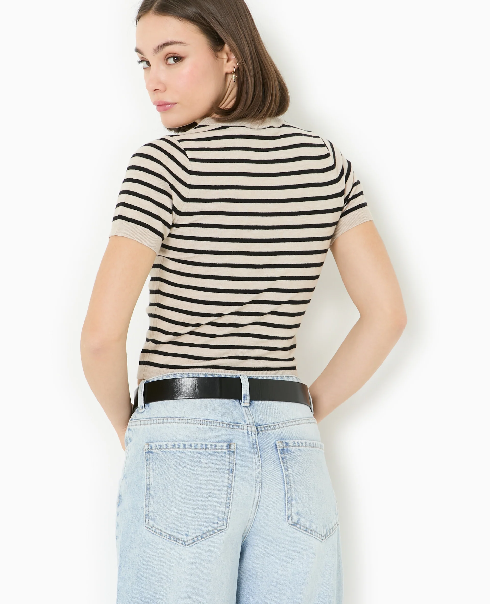 Pull manches courtes en maille fine - Image 6