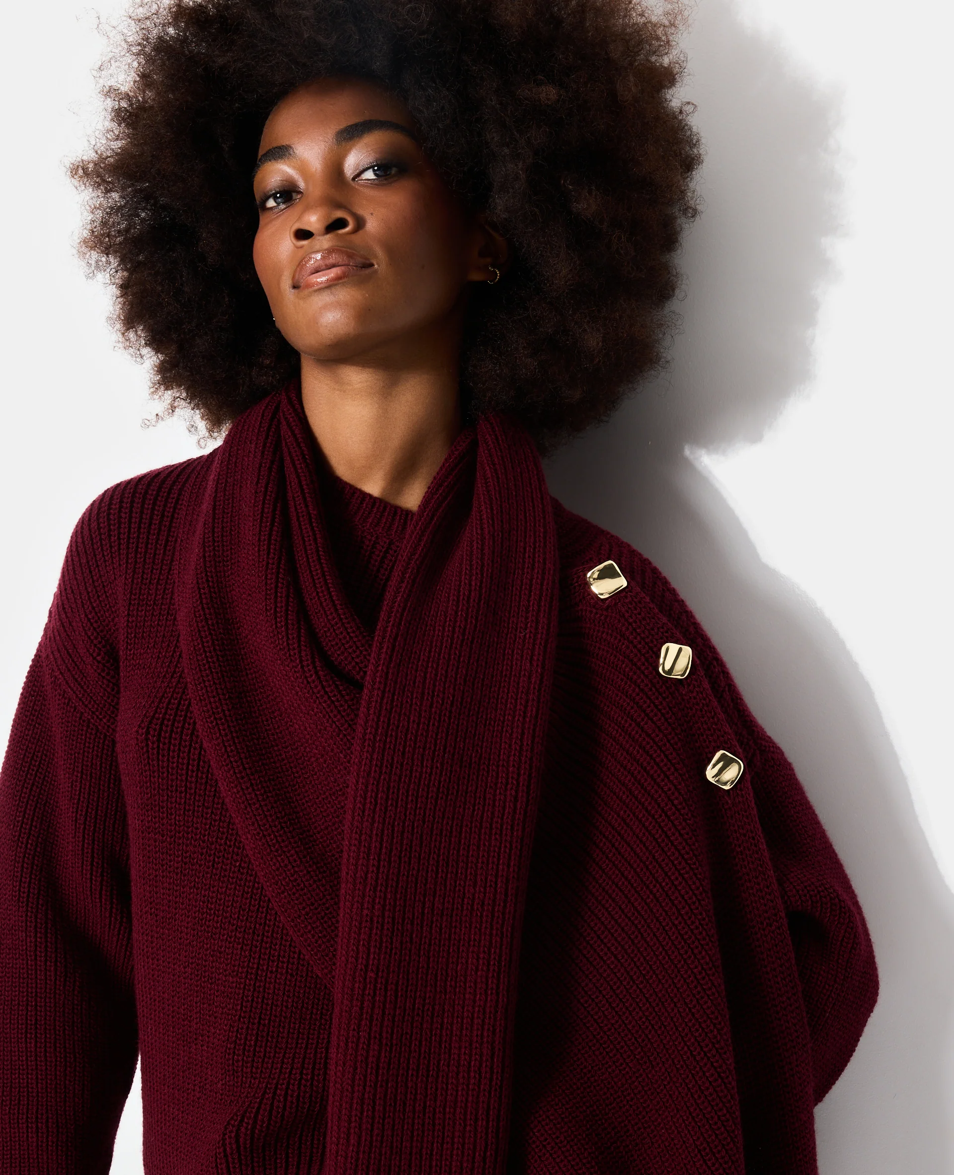 Pull oversize avec écharpe amovible - Image 2