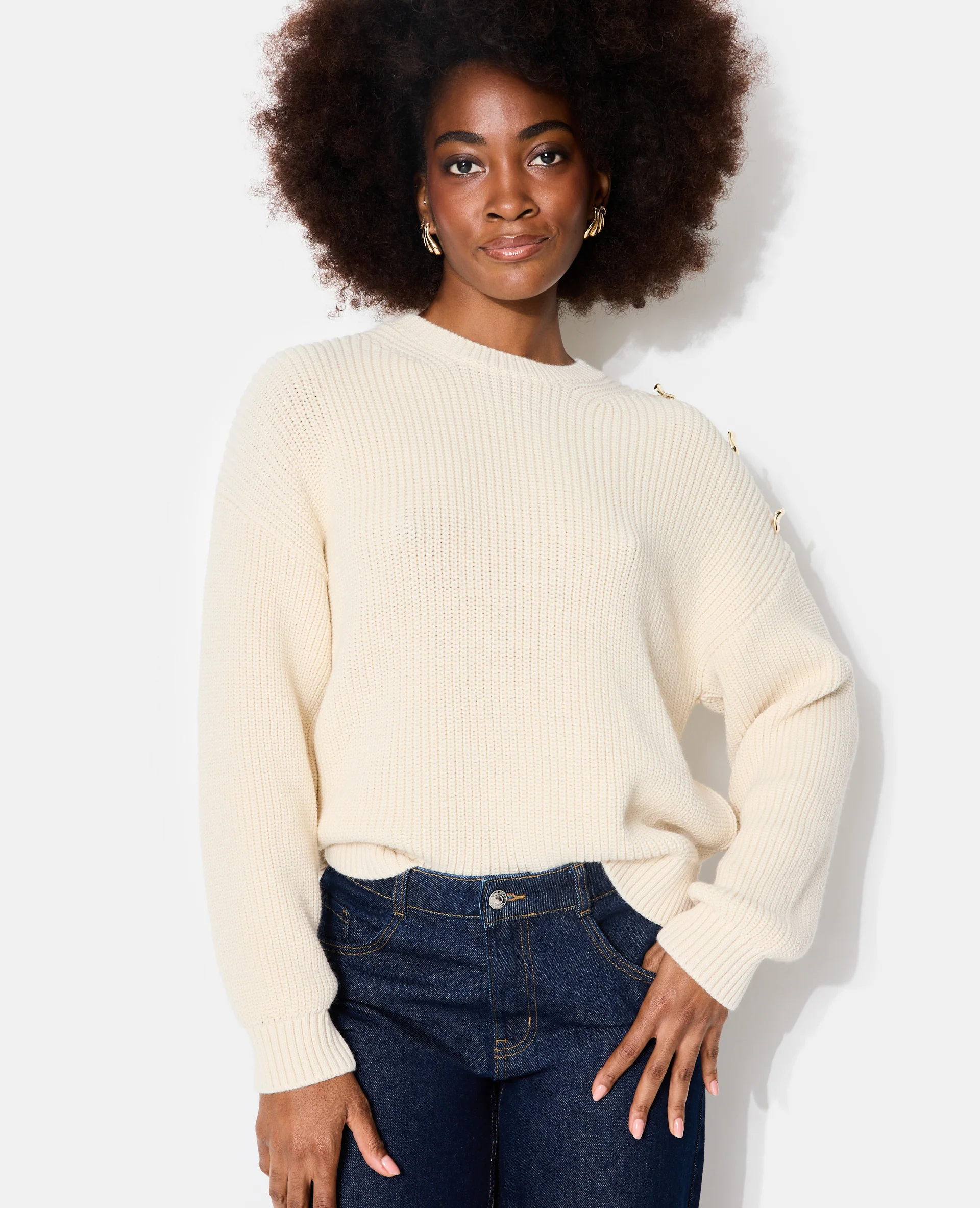 Pull oversize avec écharpe amovible - Image 5