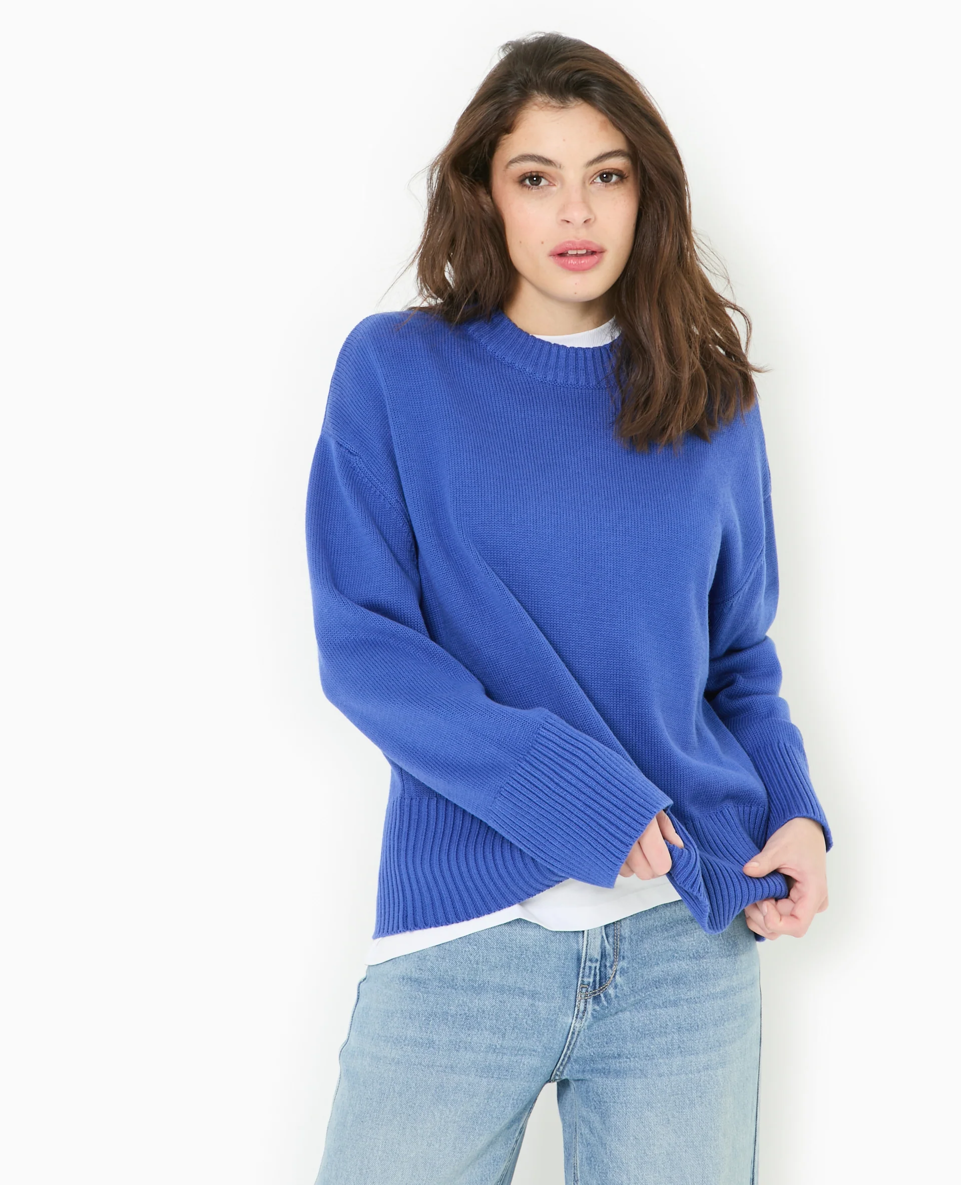 Pull oversize avec grands bord-cĂ´tes