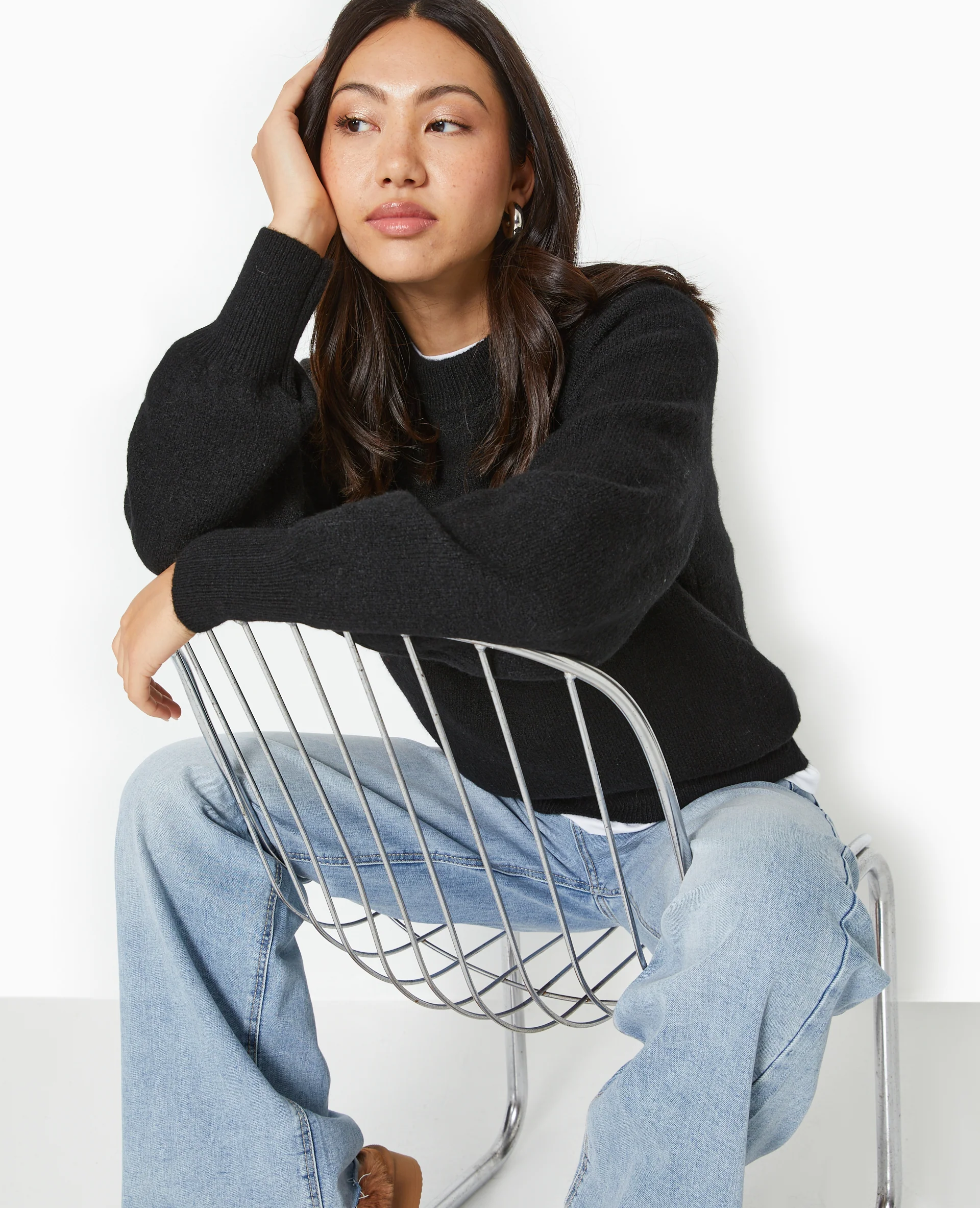 Pull oversize col rond manches raglans - Image 2