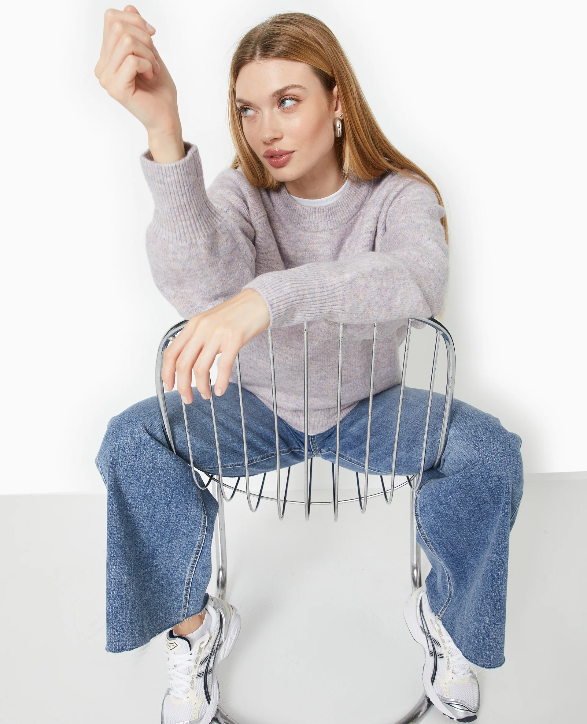 Pull oversize col rond manches raglans - Image 2