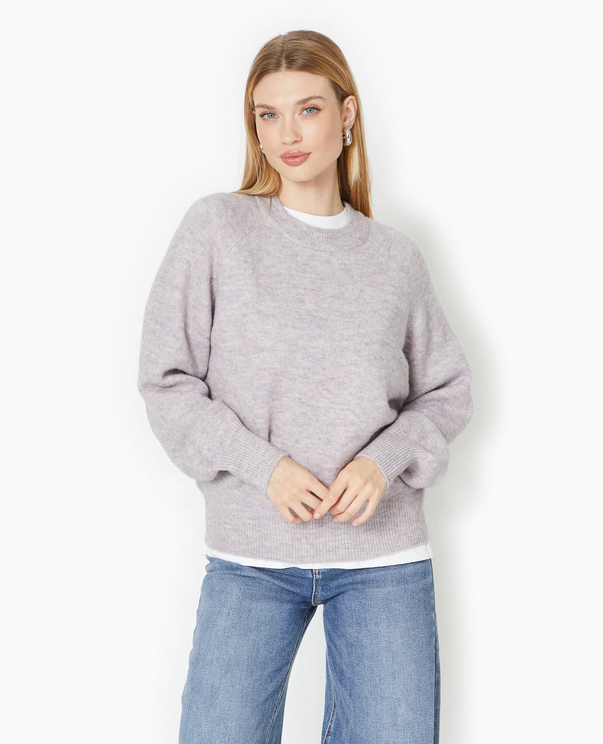 Pull oversize col rond manches raglans - Image 5