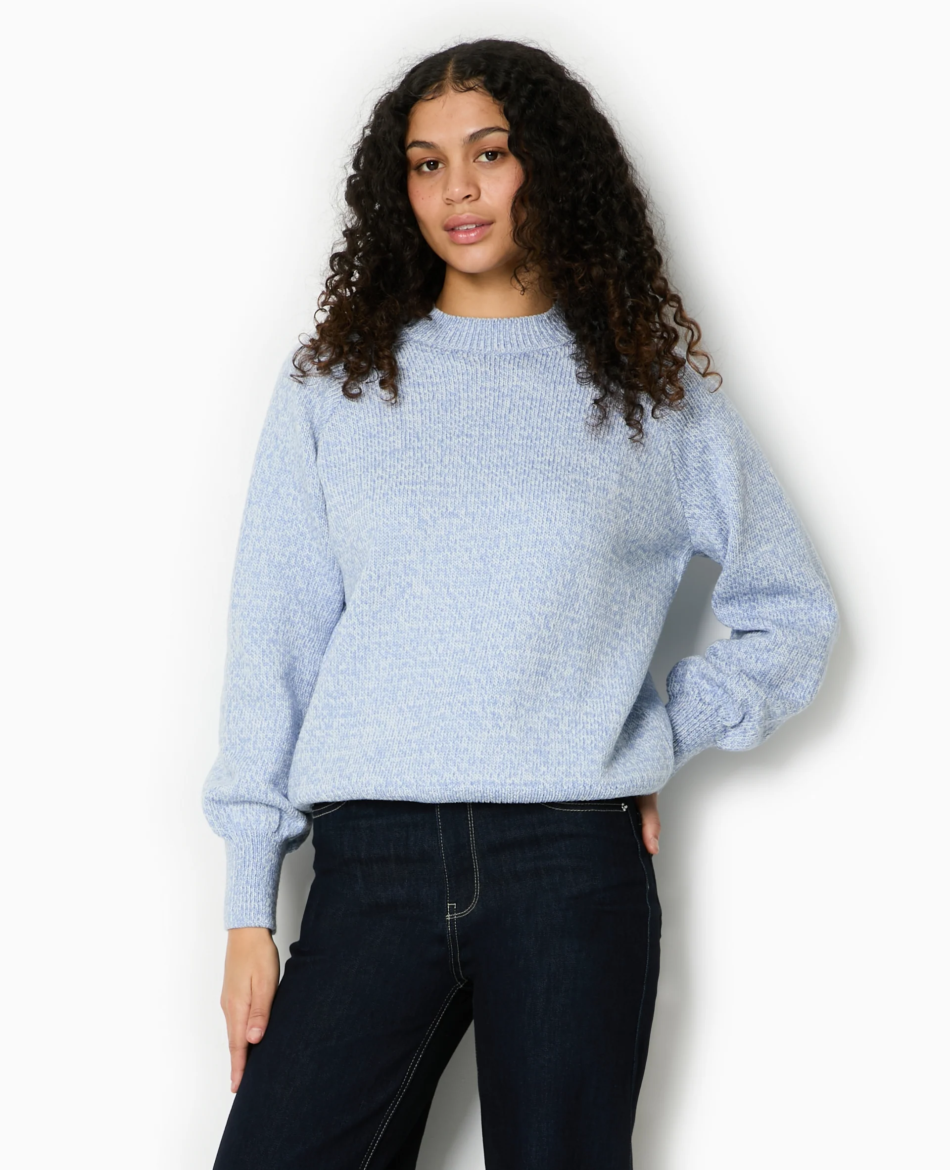 Pull oversize en maille moulinée