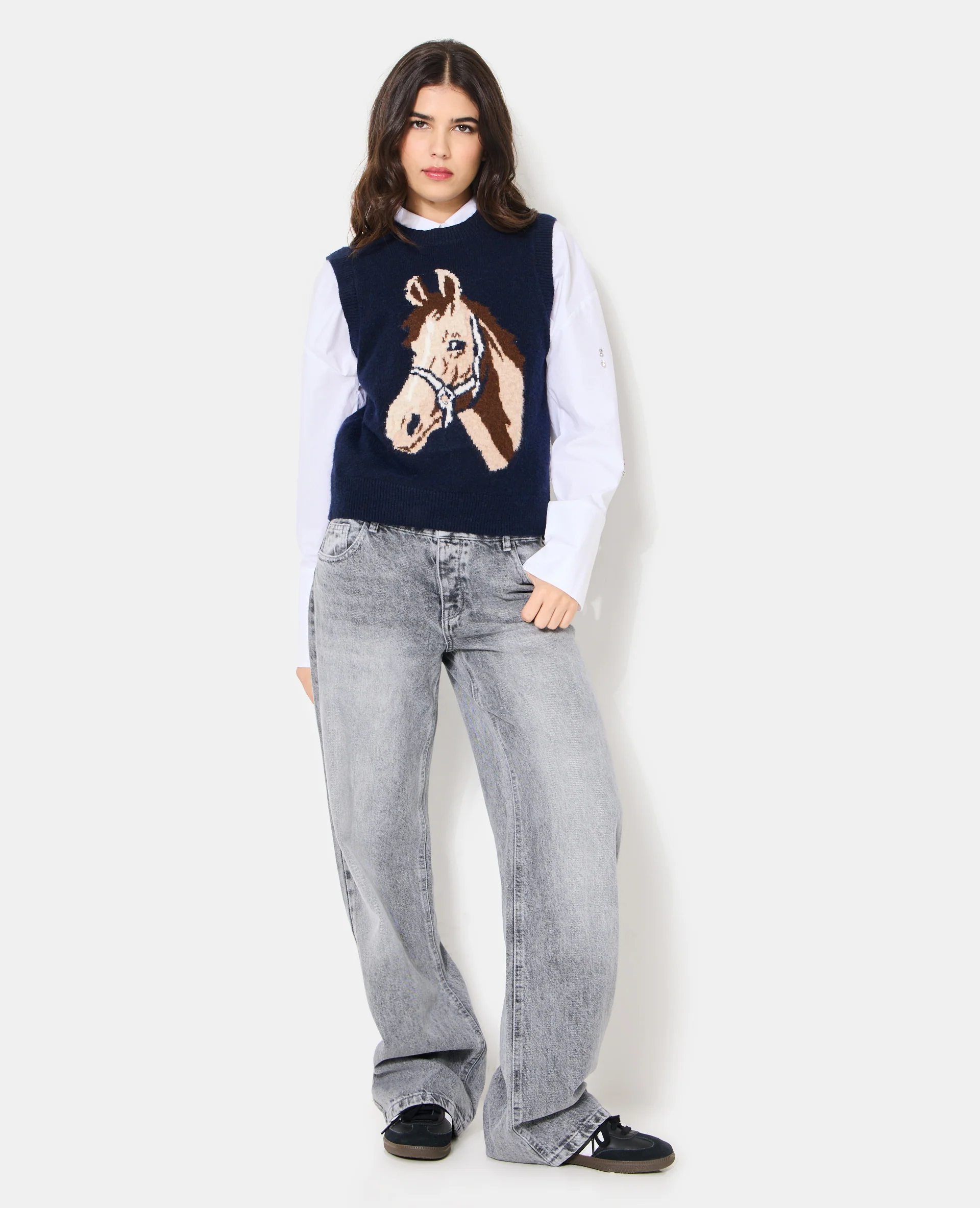 Pull sans manches avec cheval - Image 3