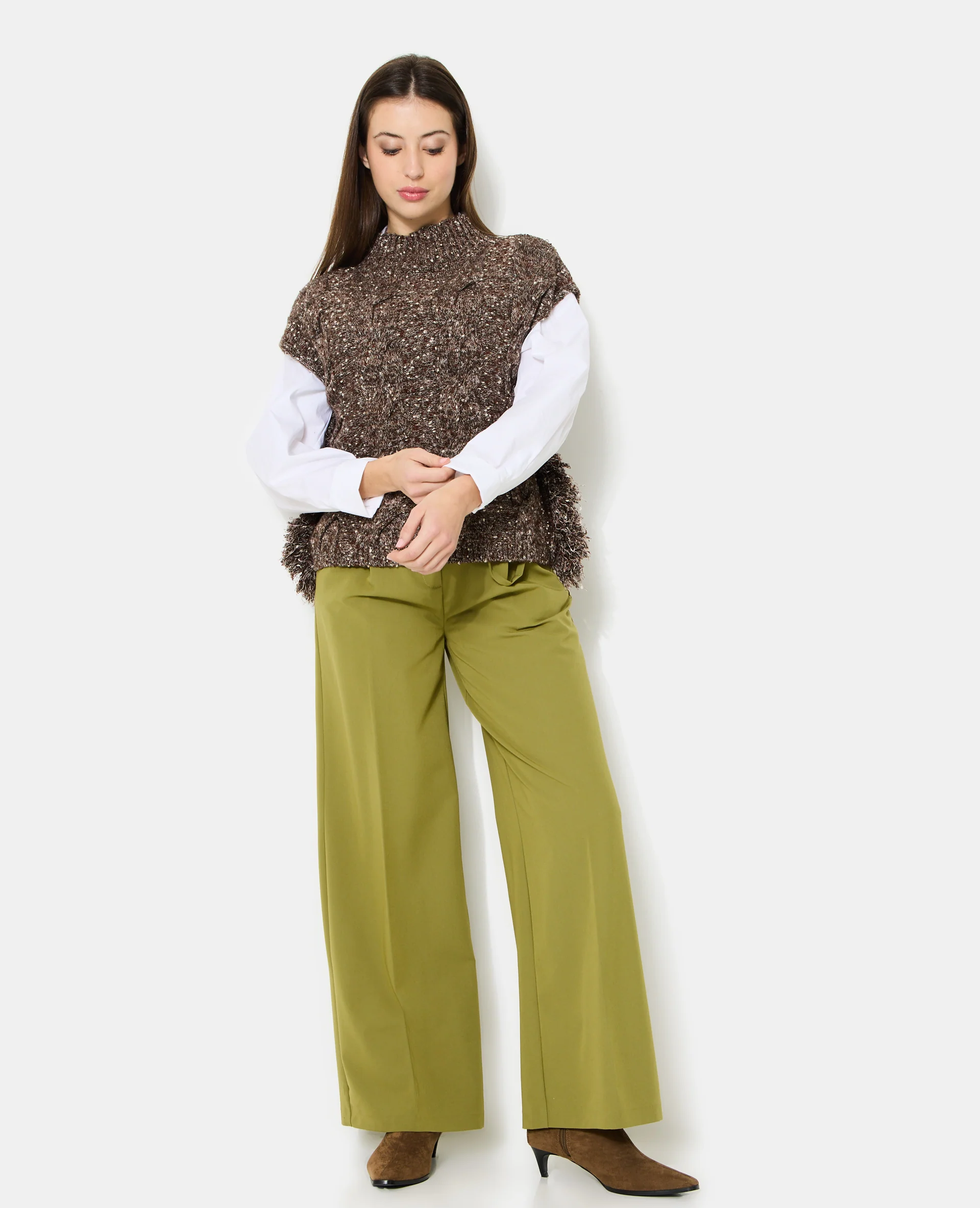 Pull sans manches avec maille torsadée - Image 3
