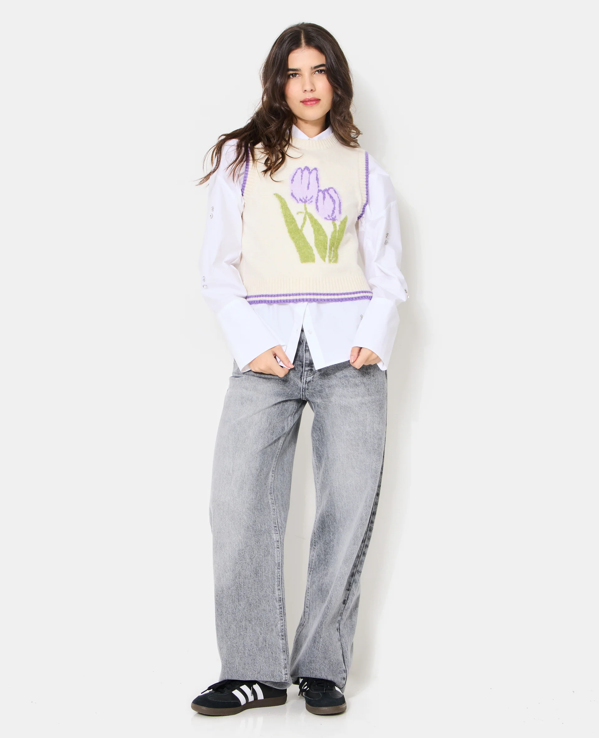 Pull sans manches avec tulipes - Image 3