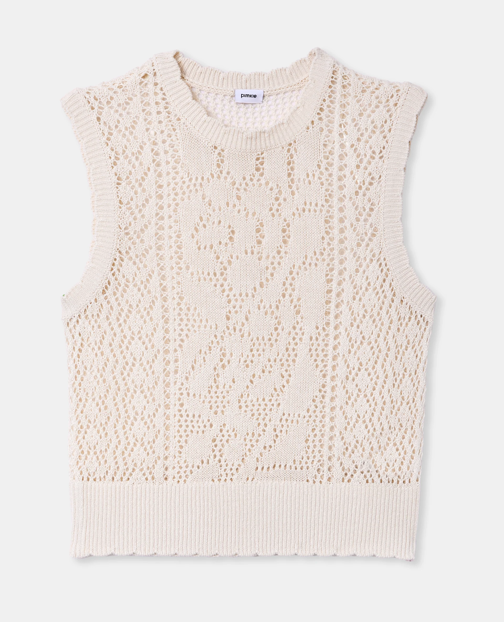 Pull sans manches en maille ajourée - Image 3