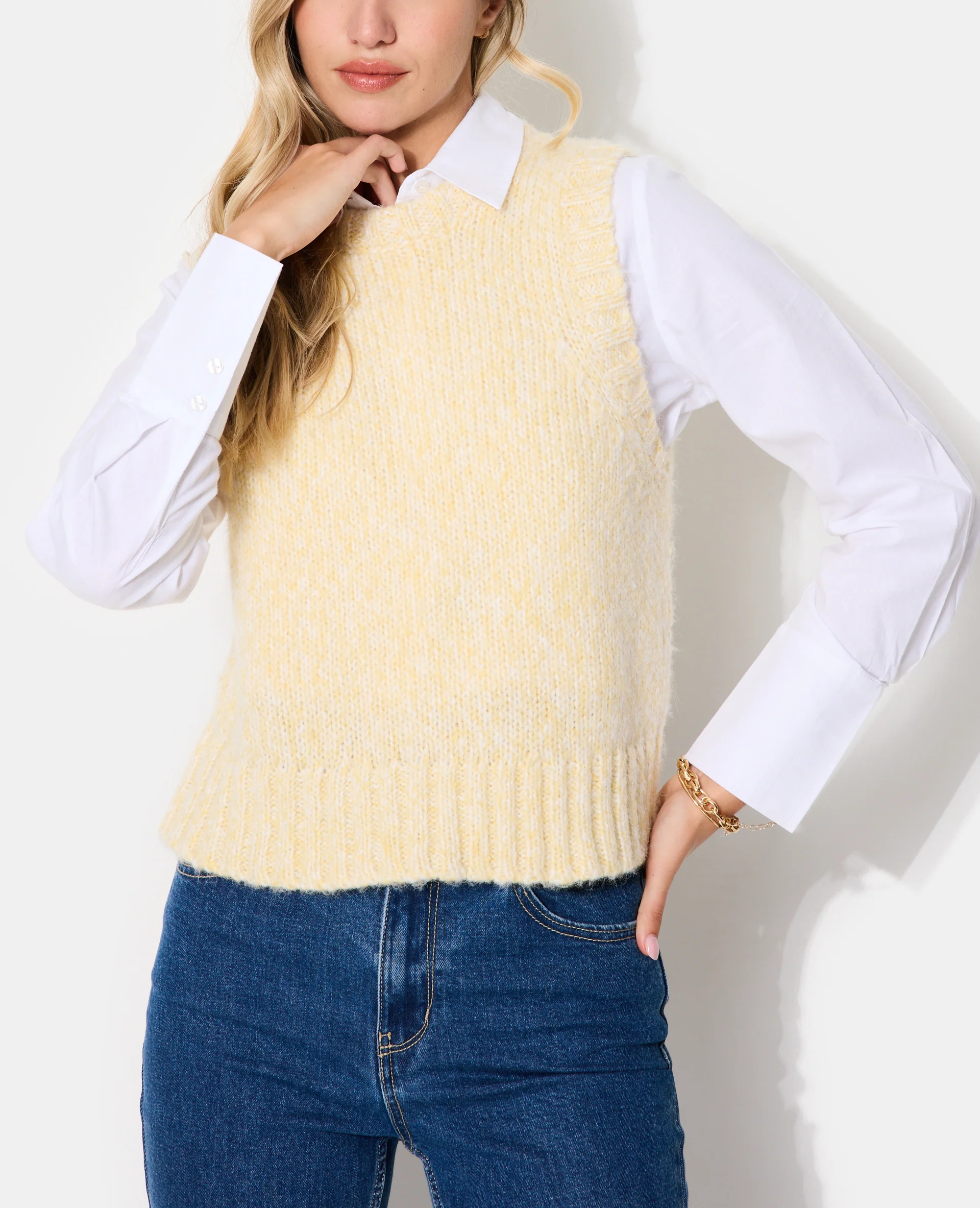 Pull sans manches en maille moulinée - Image 2
