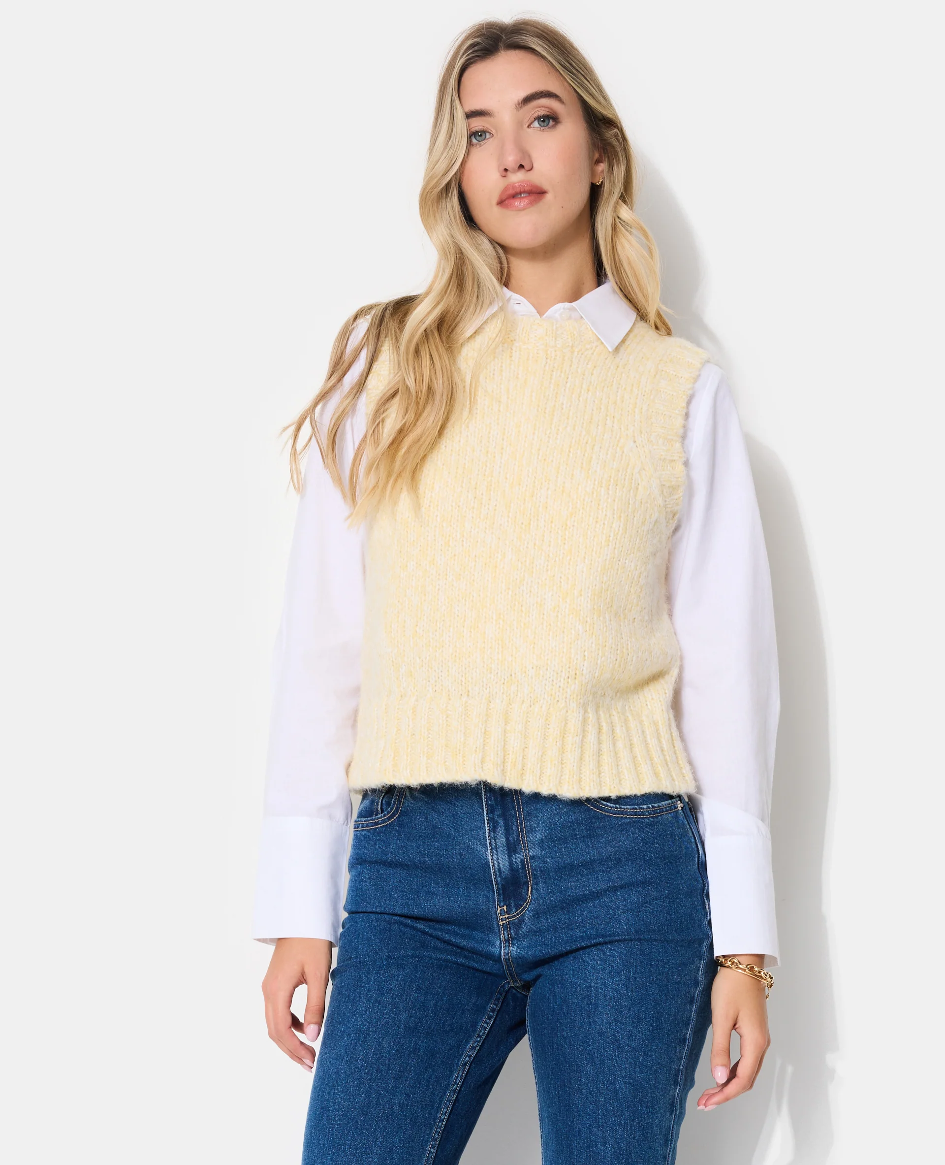 Pull sans manches en maille moulinée - Image 5