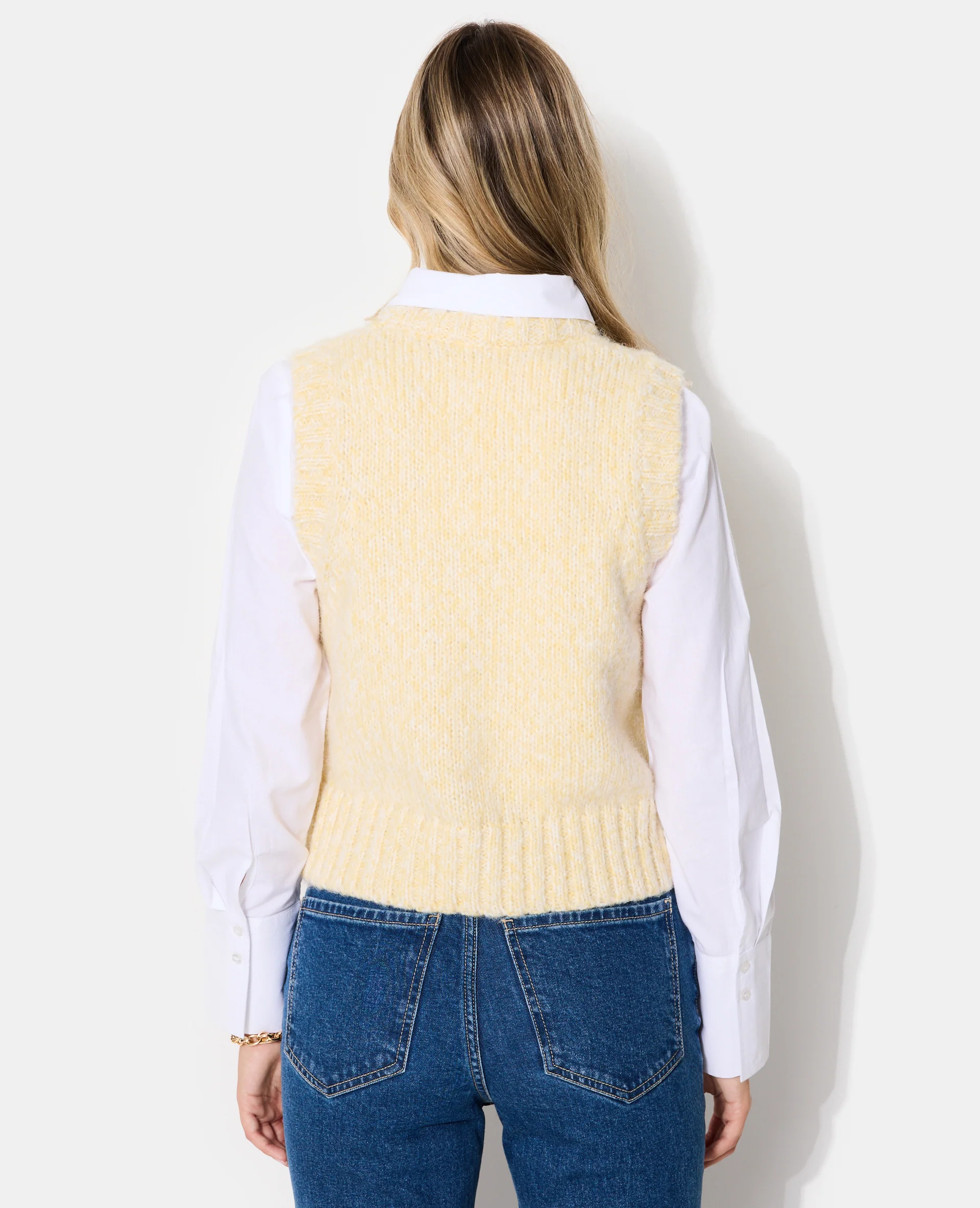 Pull sans manches en maille moulinée - Image 6