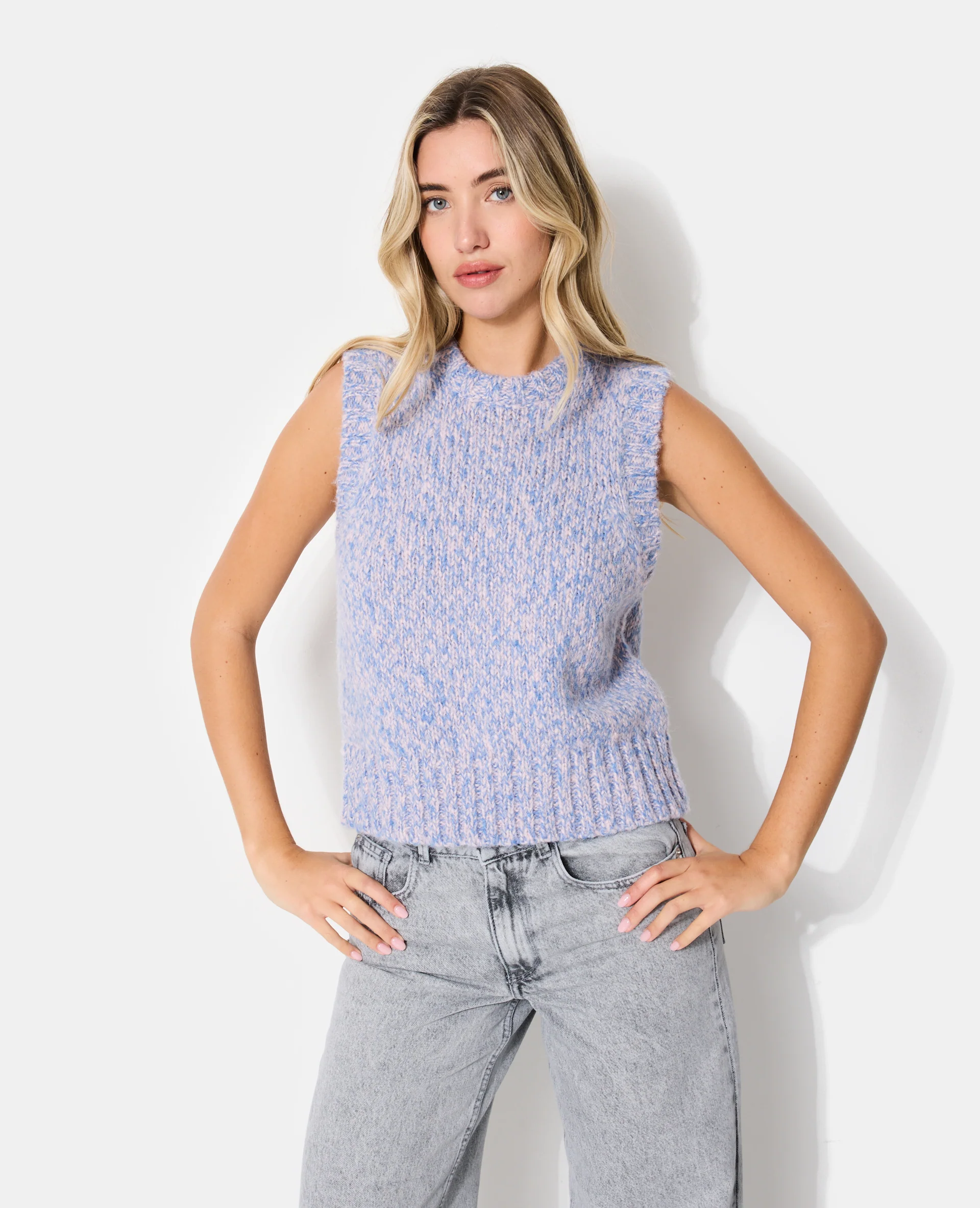 Pull sans manches en maille moulinée - Image 5