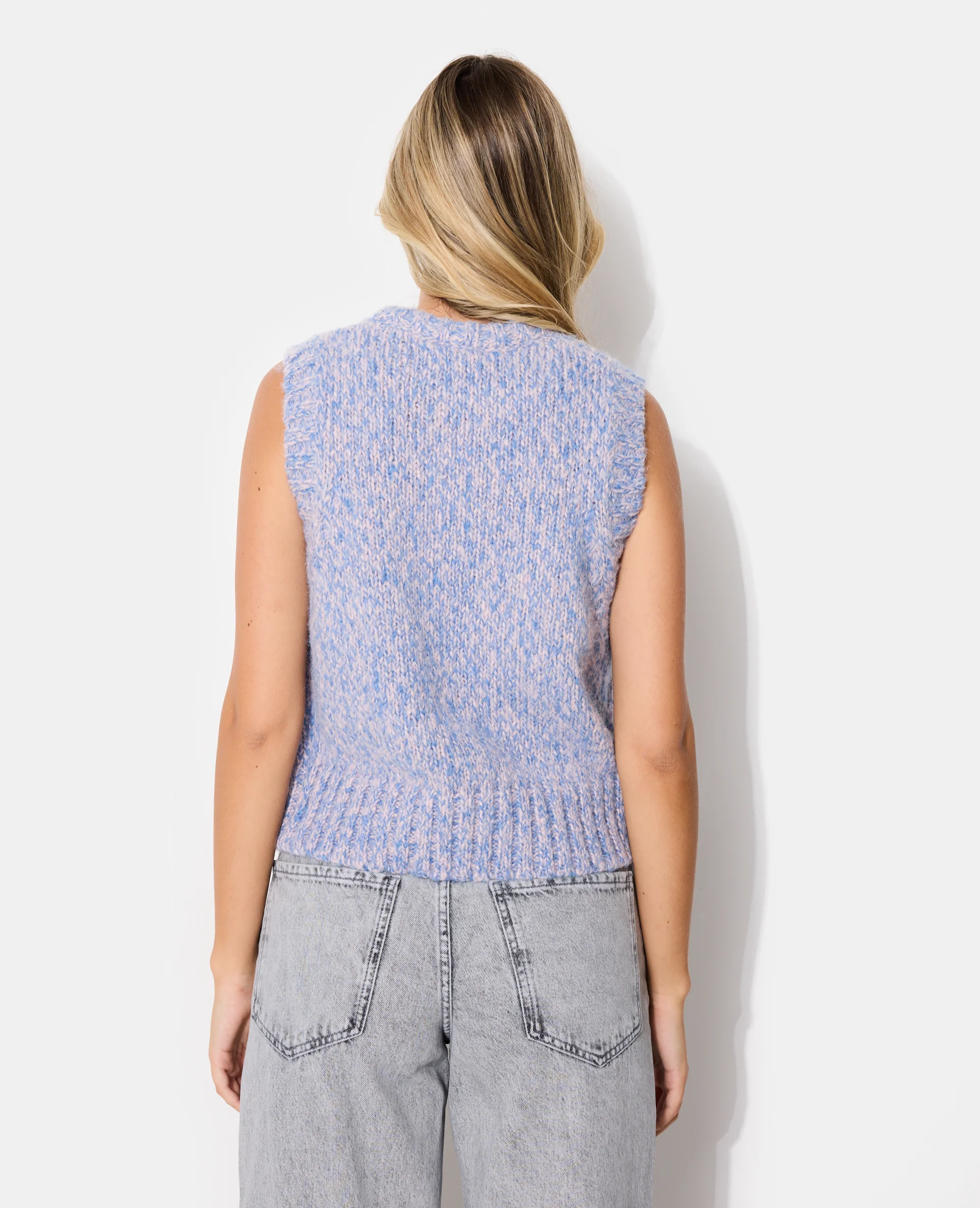 Pull sans manches en maille moulinée - Image 6