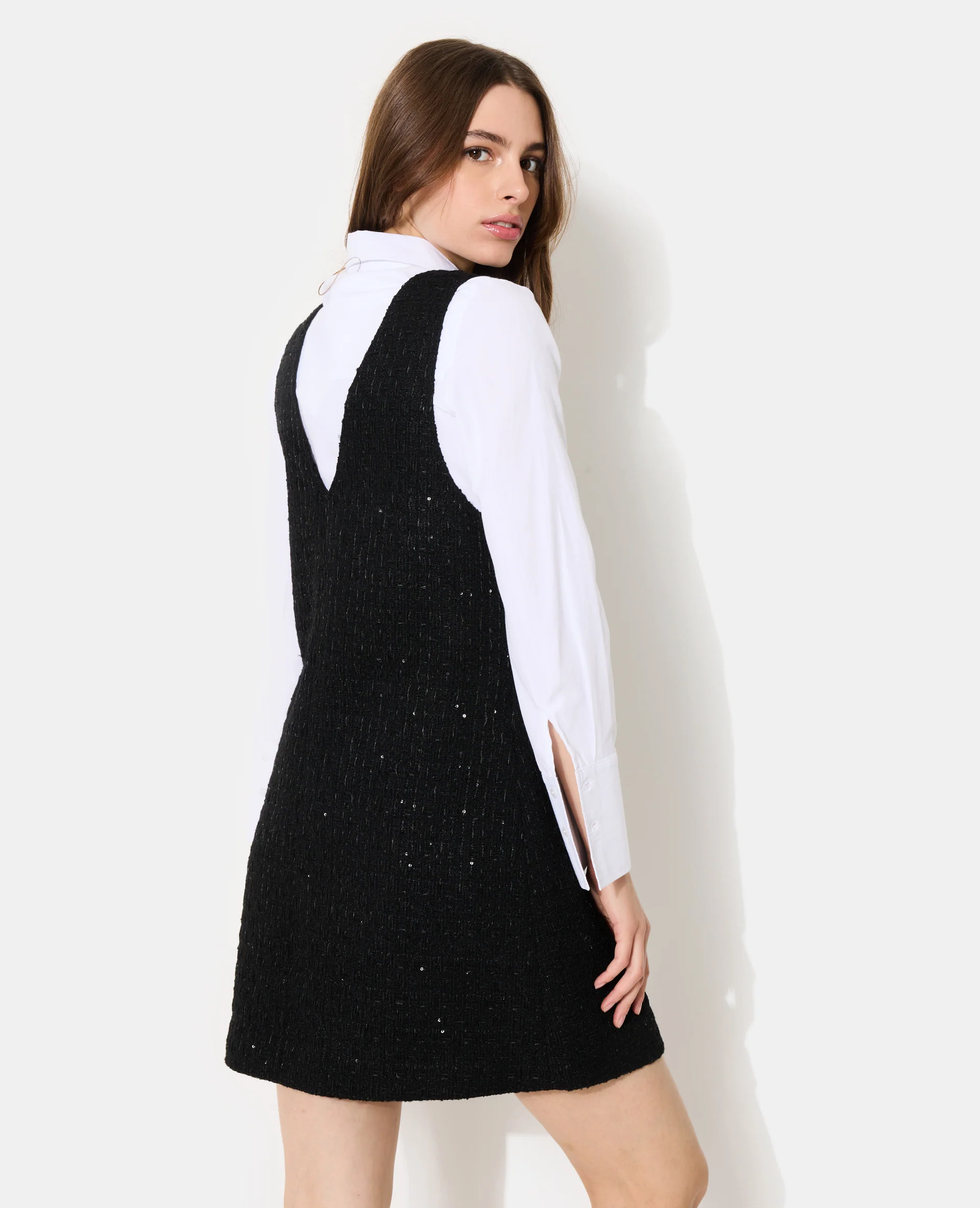 Robe chasuble en tweed avec sequins - Image 6