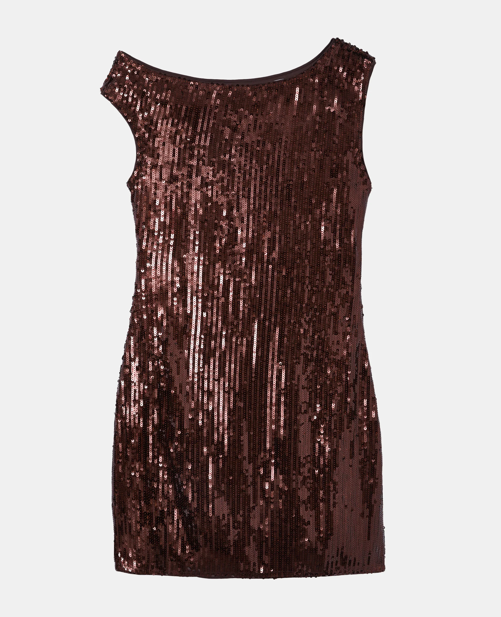 Robe courte asymétrique avec sequins - Image 4