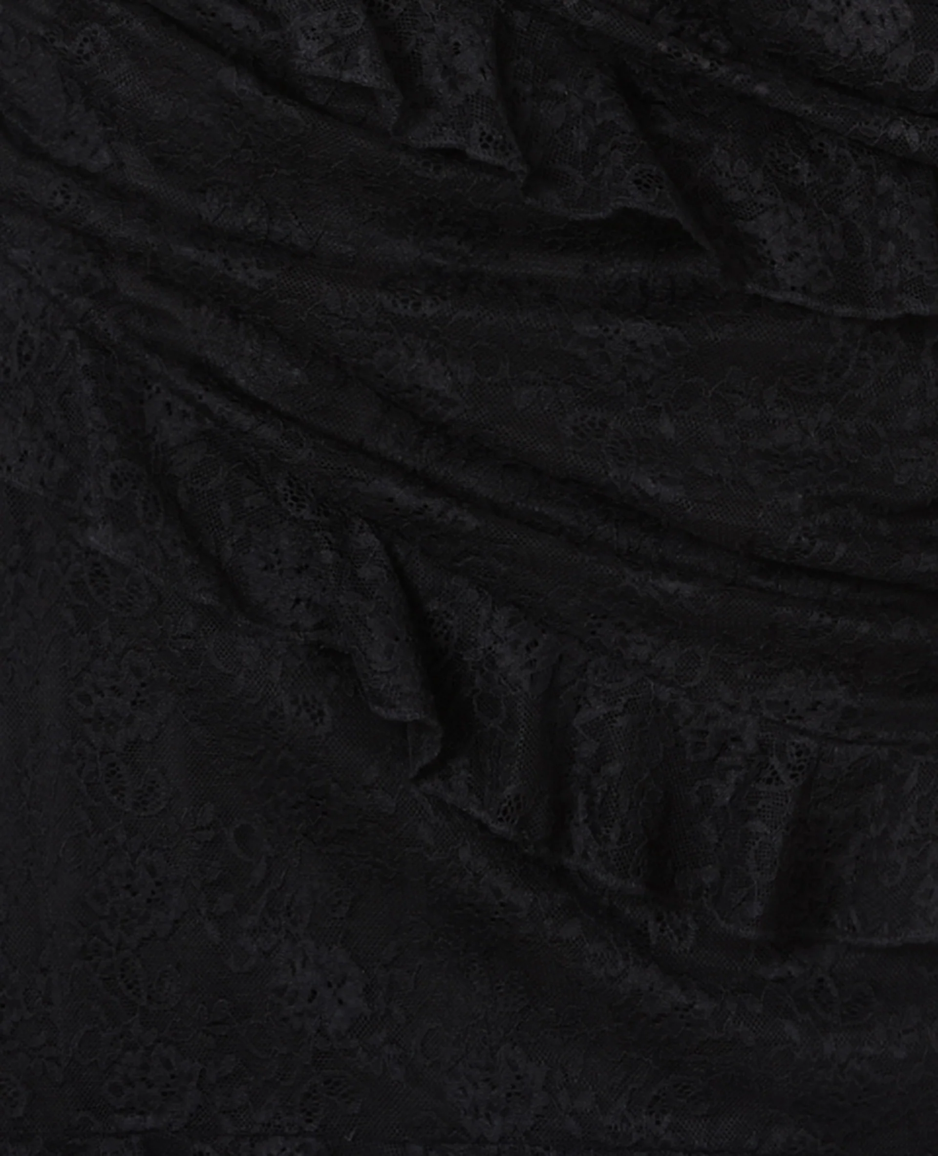 Robe courte asymétrique en dentelle et volants - Image 8