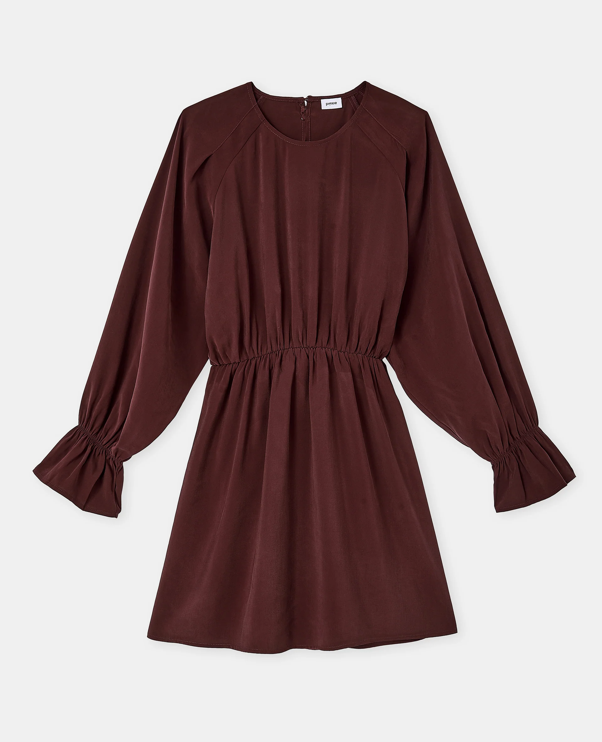 Robe courte avec taille élastiquée en tissu fluide - Image 4