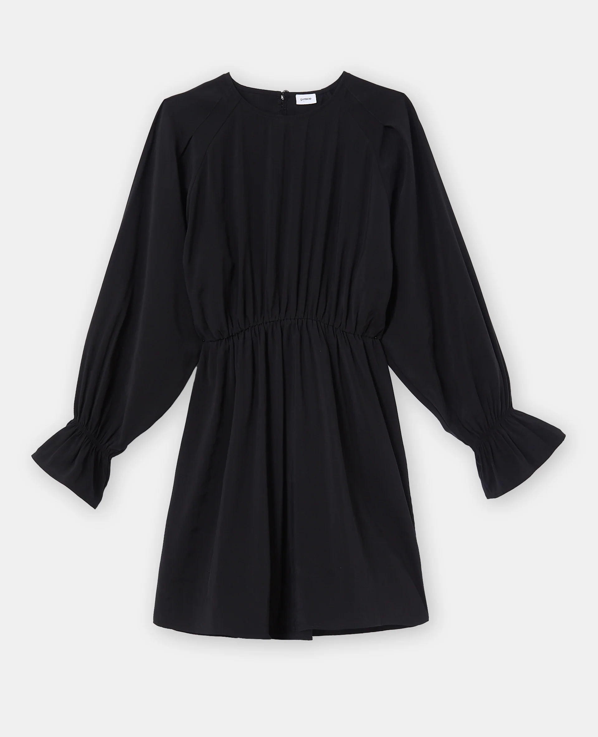 Robe courte avec taille élastiquée en tissu fluide - Image 4