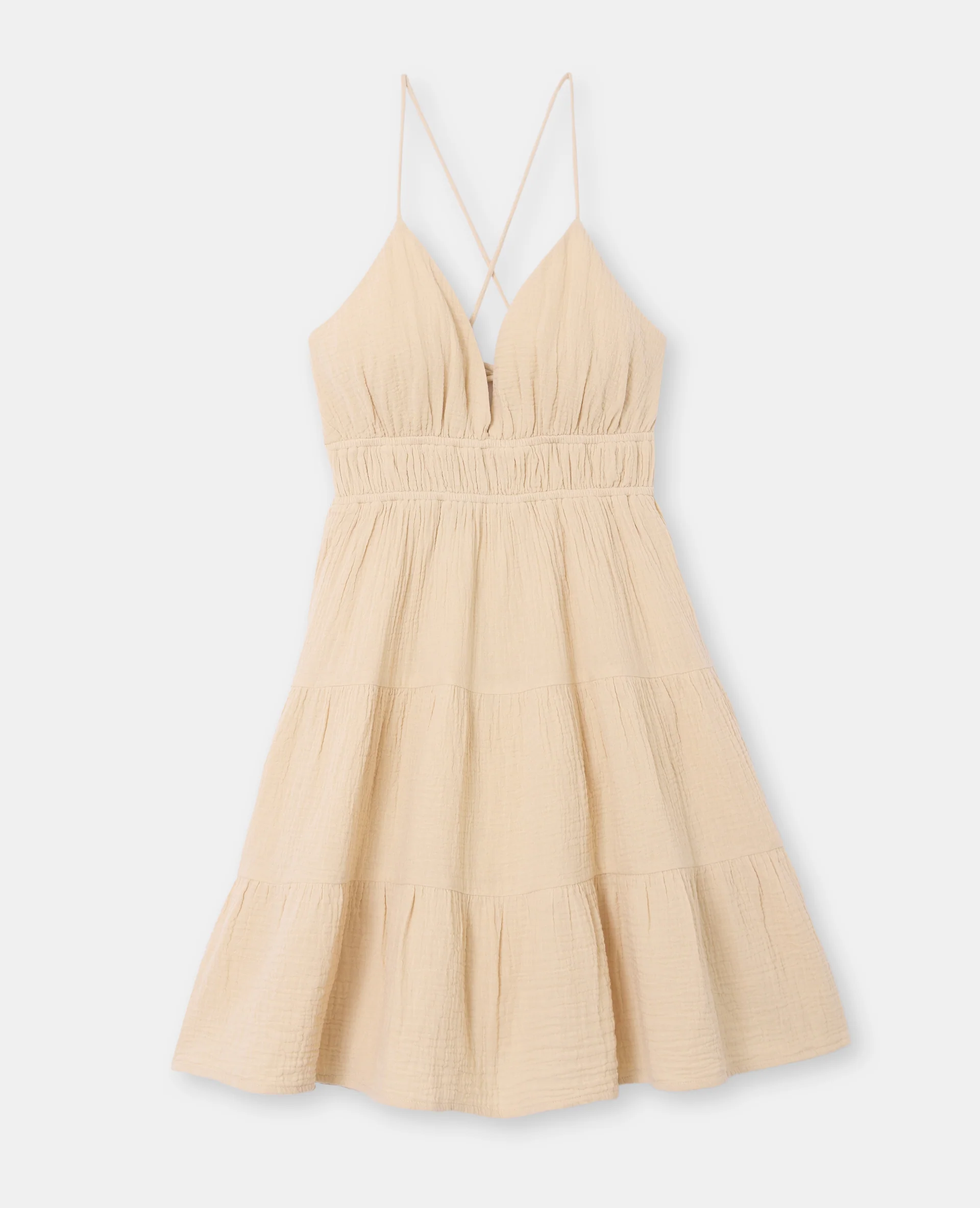 Robe courte dos-nu en gaze de coton - Image 4