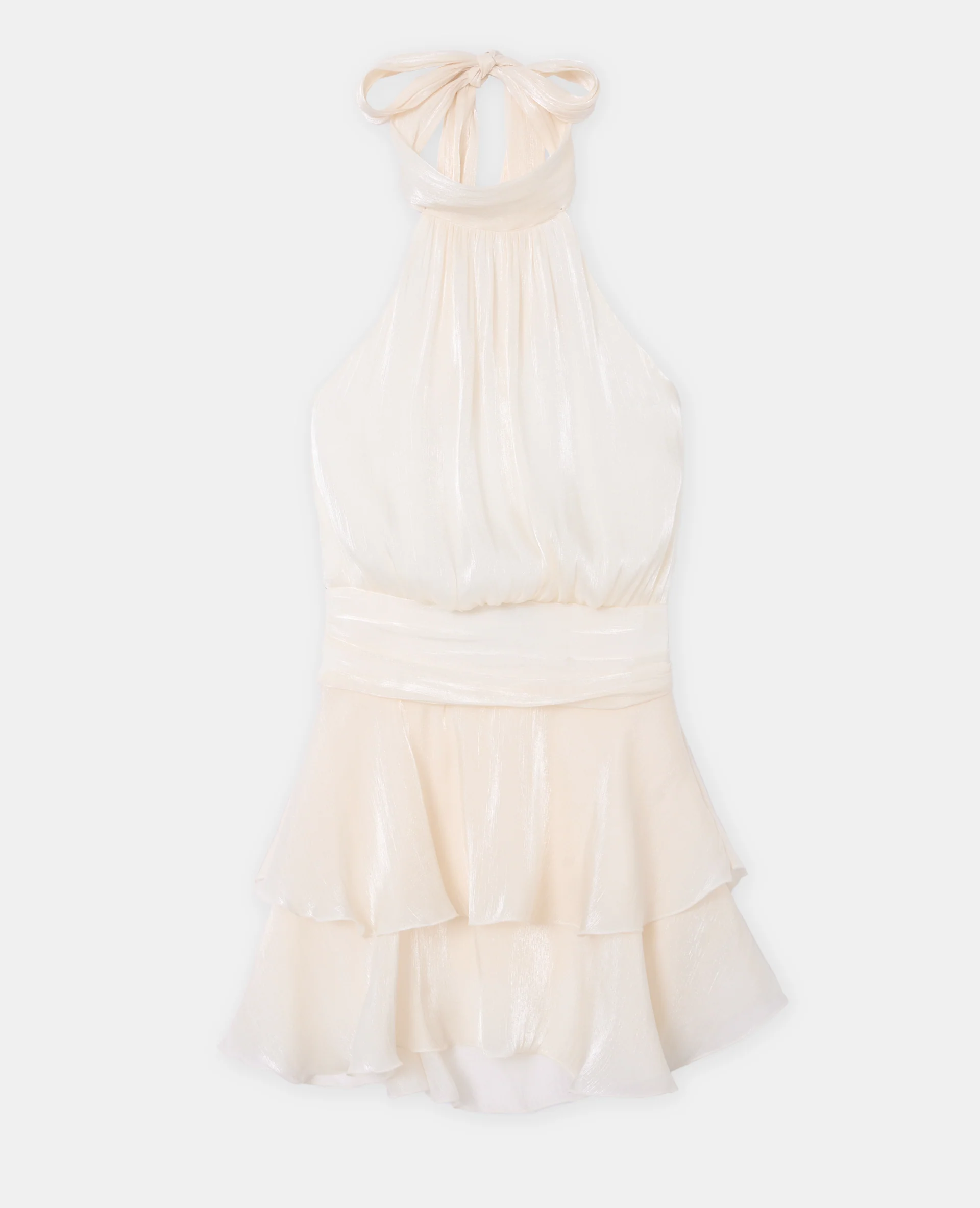 Robe courte dos-nu en satin - Image 4