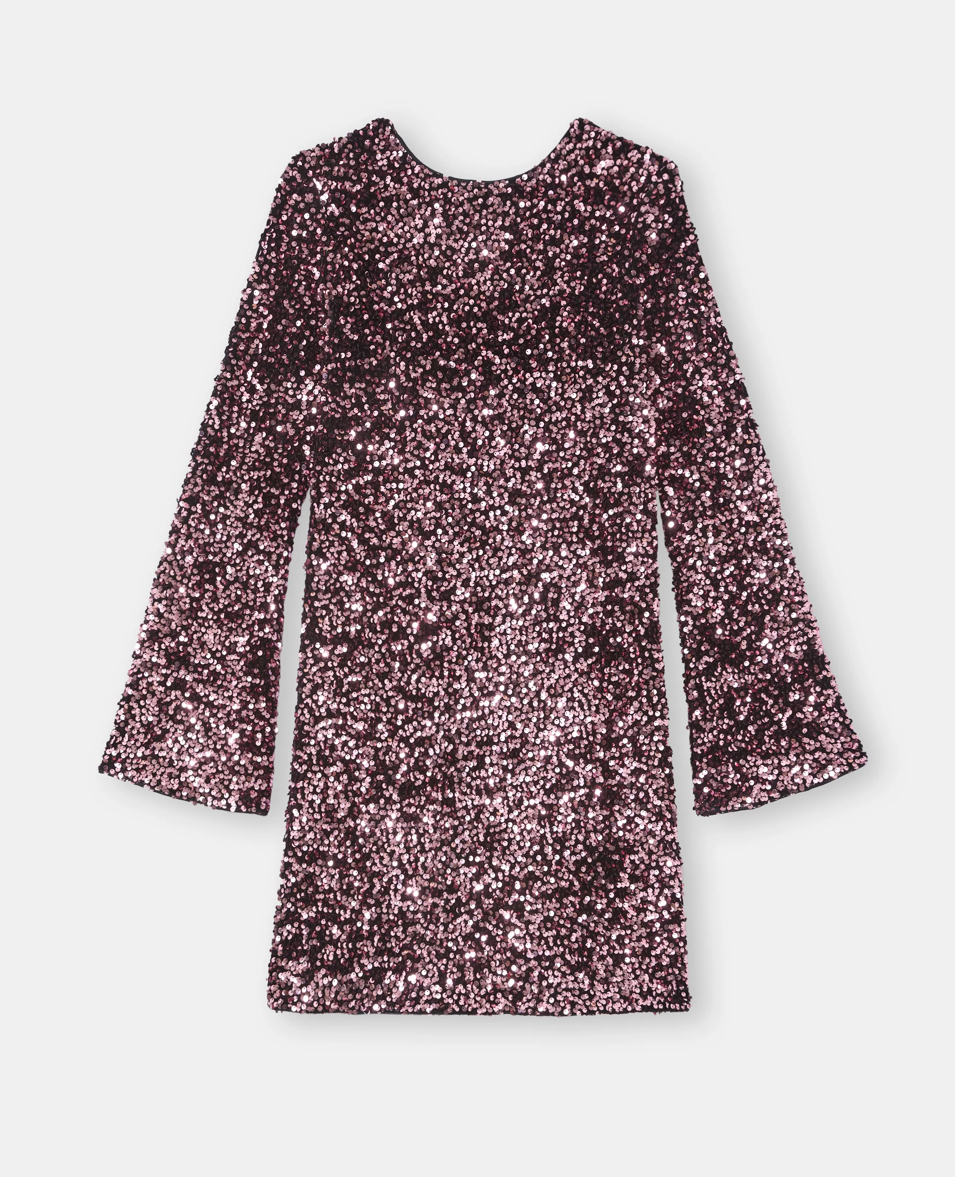 Robe courte dos V avec sequins - Image 4