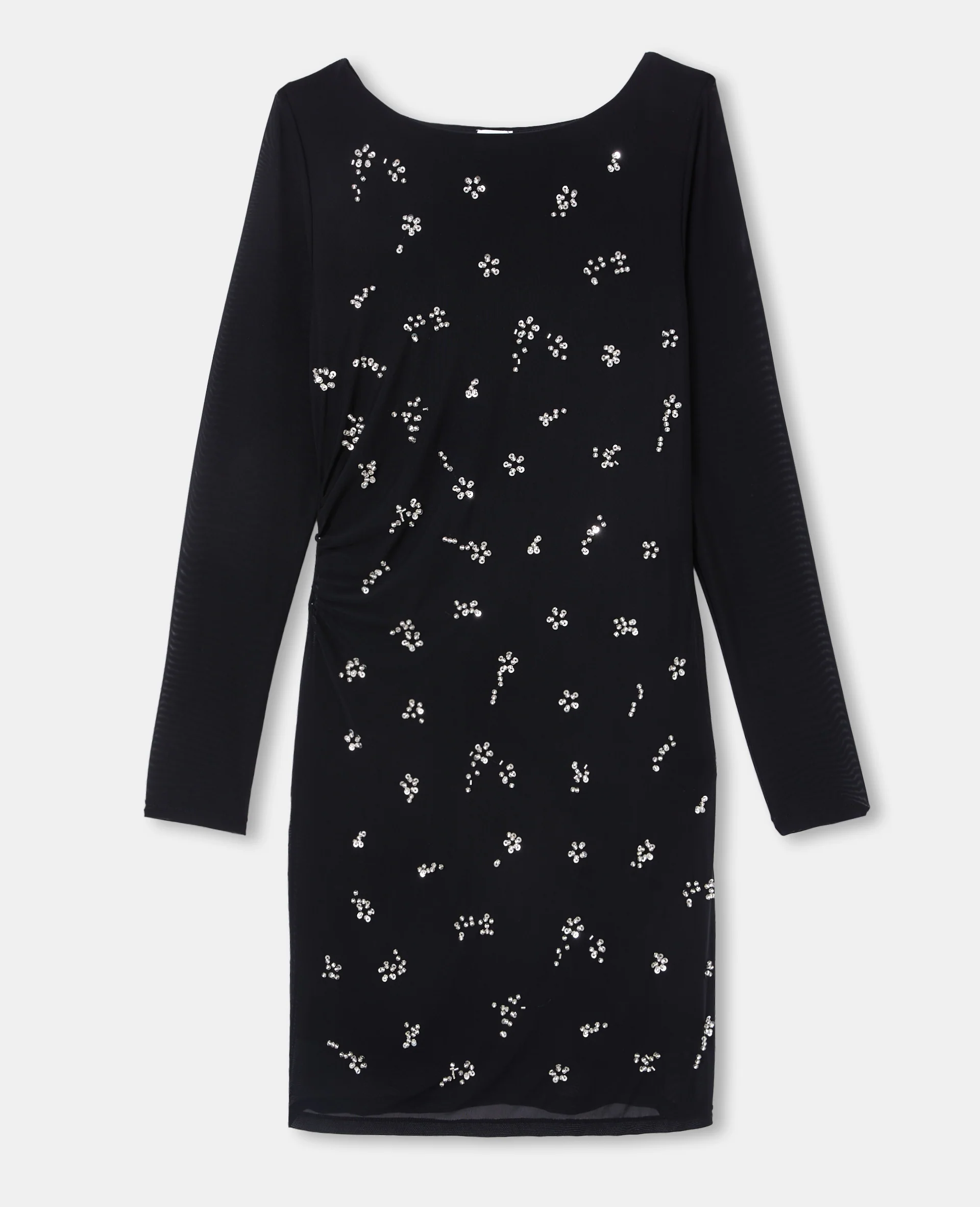 Robe courte en résille avec perles et sequins - Image 4