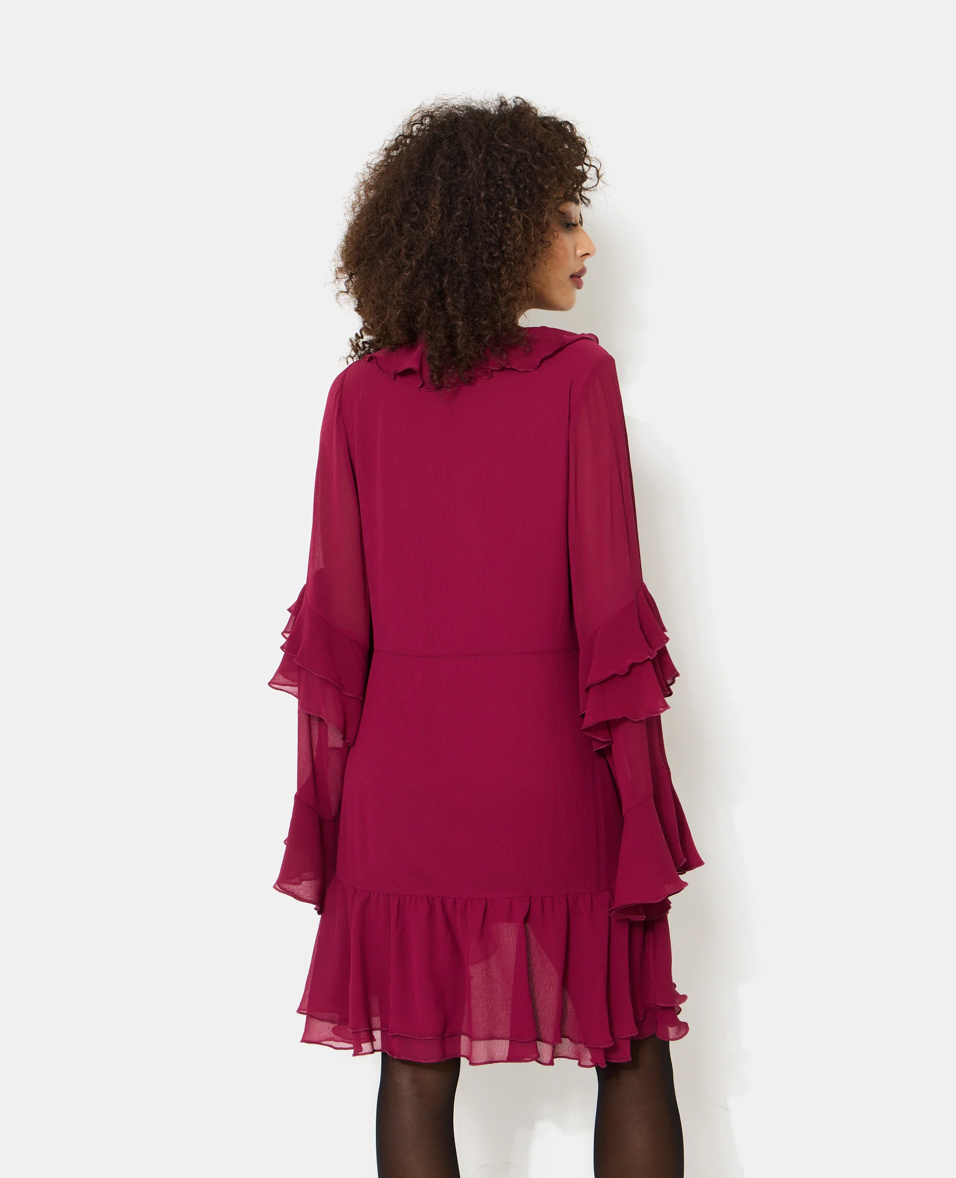 Robe courte en voile avec volants - Image 6