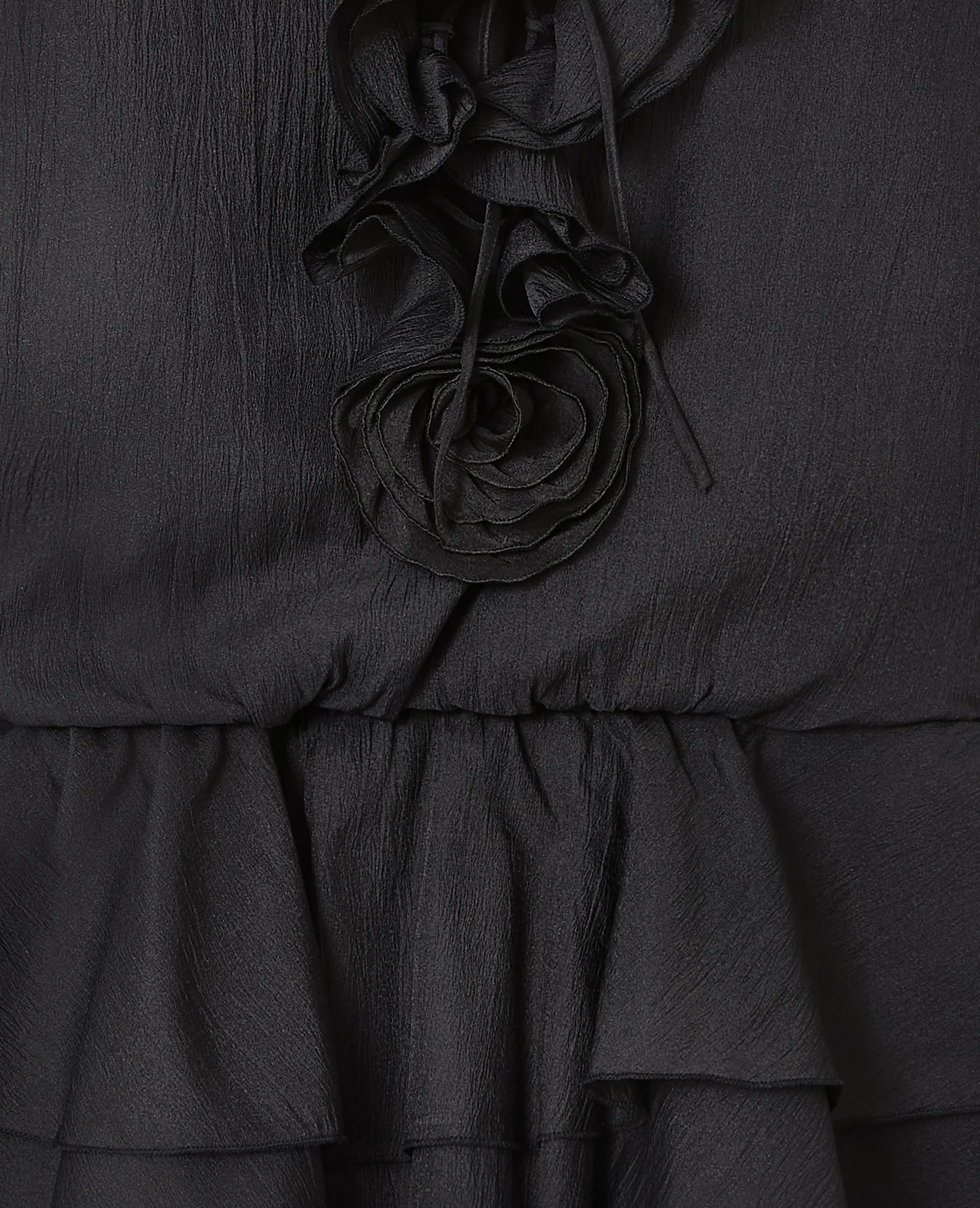 Robe courte en voile avec volants et fleurs - Image 7