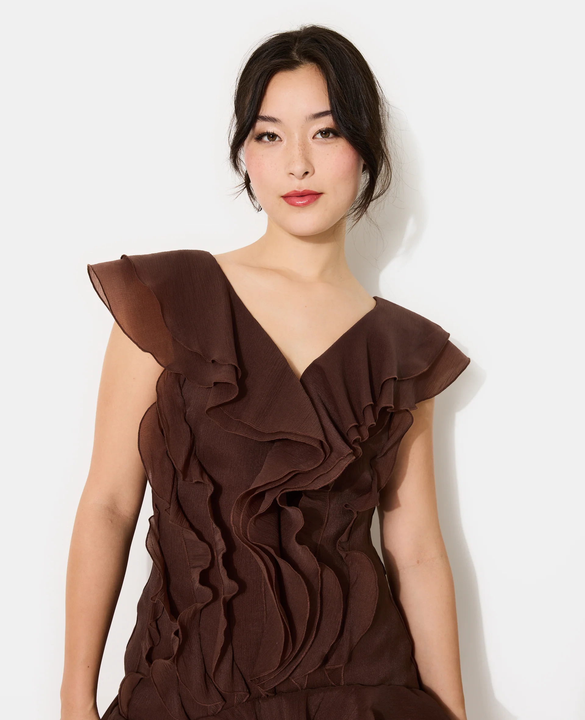 Robe courte sans manches avec volants - Image 3