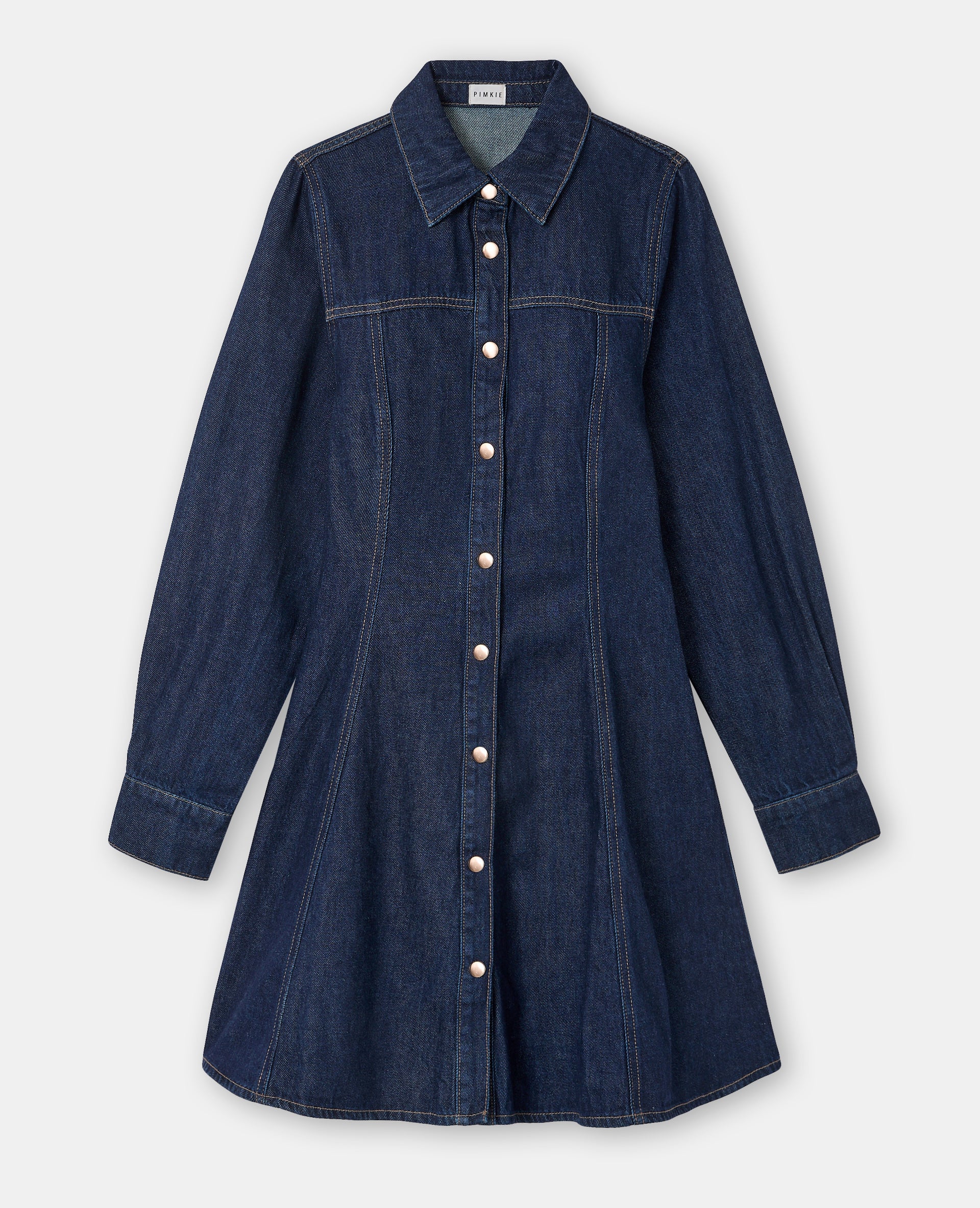 Robe en jean courte évasée et boutonnée - Image 4