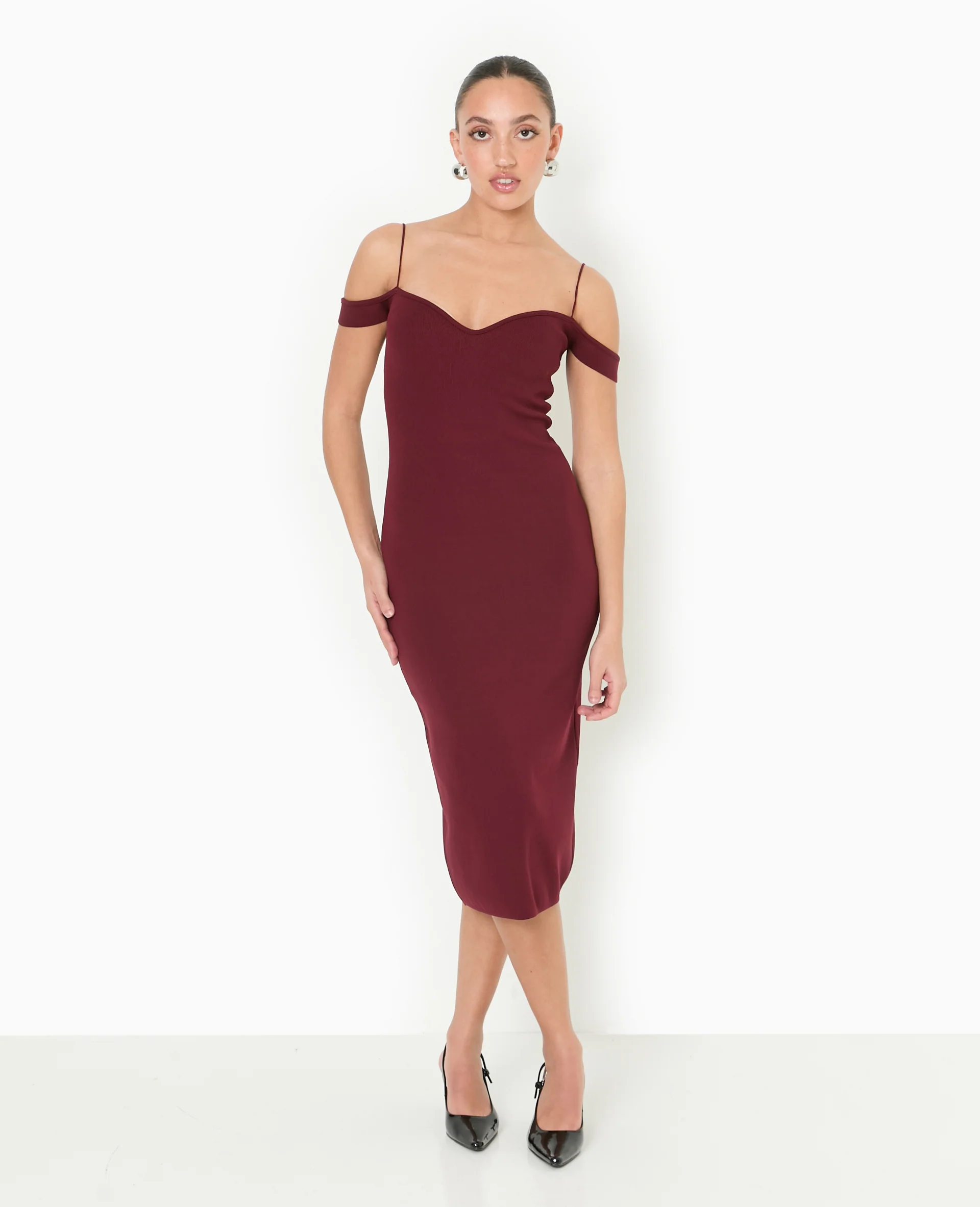 Robe en maille encolure Bardot - Image 5