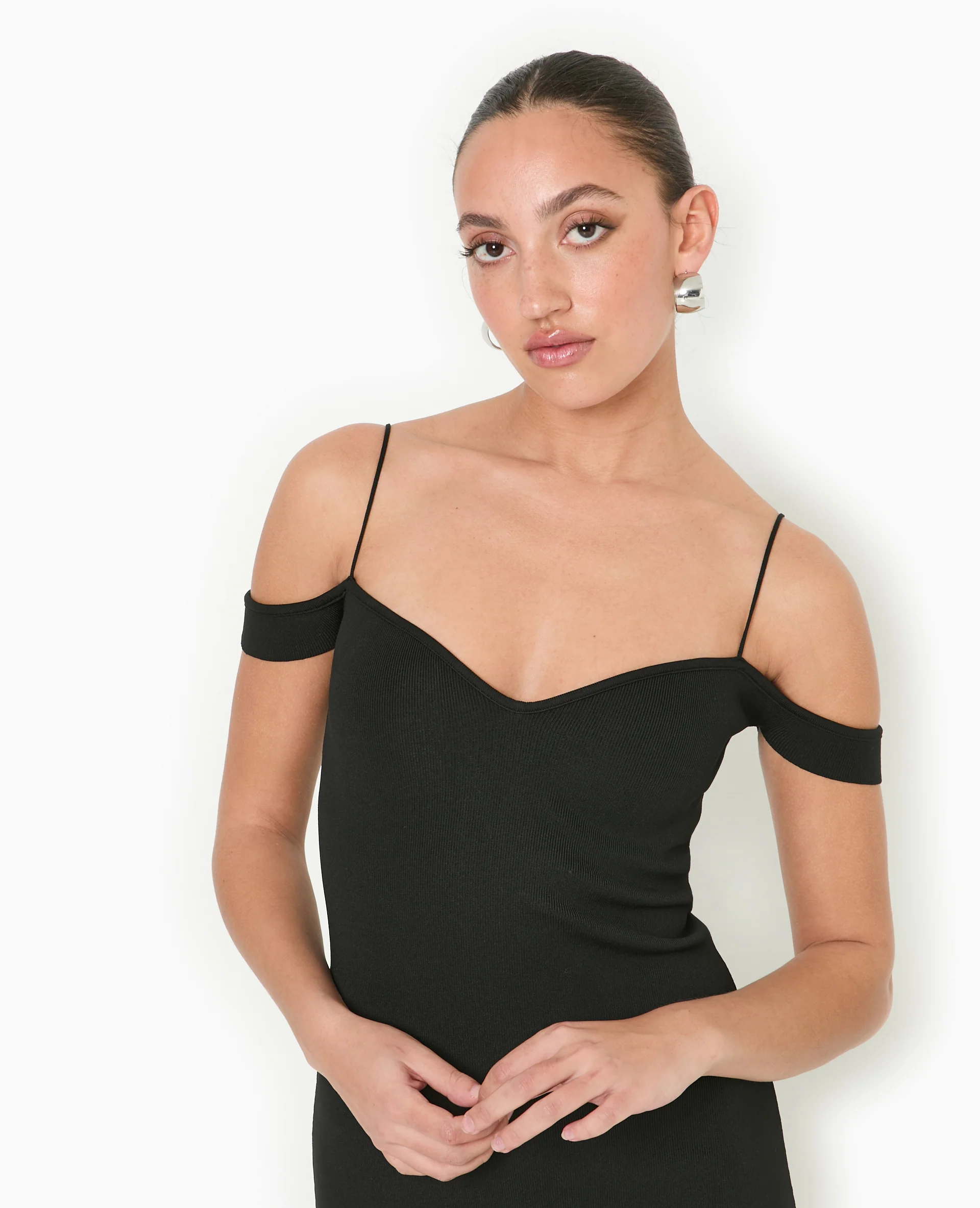 Robe en maille encolure Bardot - Image 3