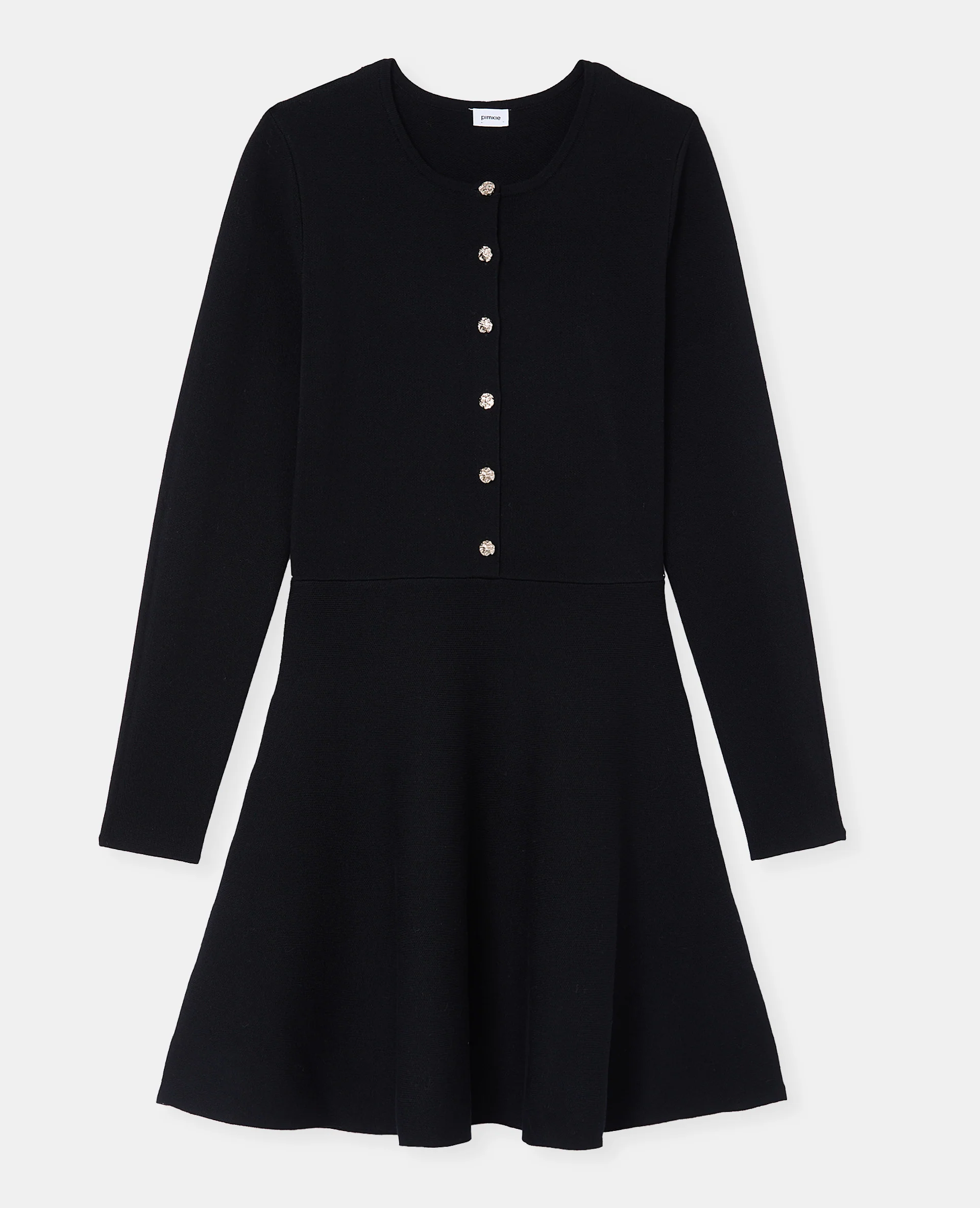 Robe en maille forme patineuse avec boutons - Image 4