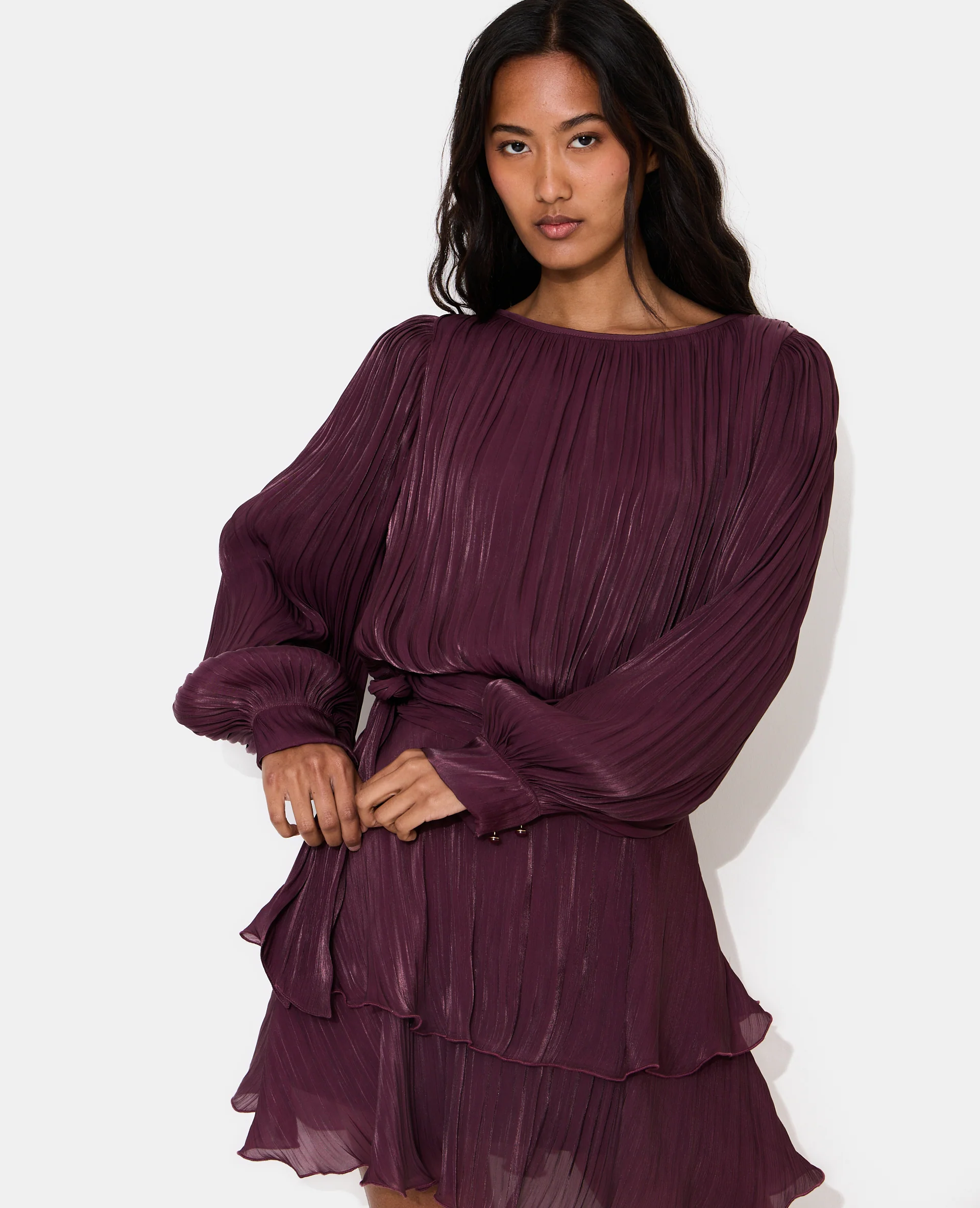 Robe en tissu brillant avec effet drapé - Image 7