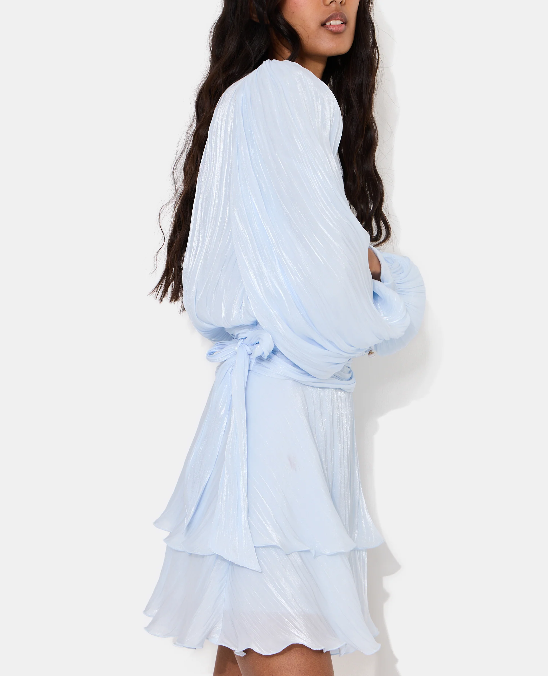 Robe en tissu brillant avec effet drapé - Image 7