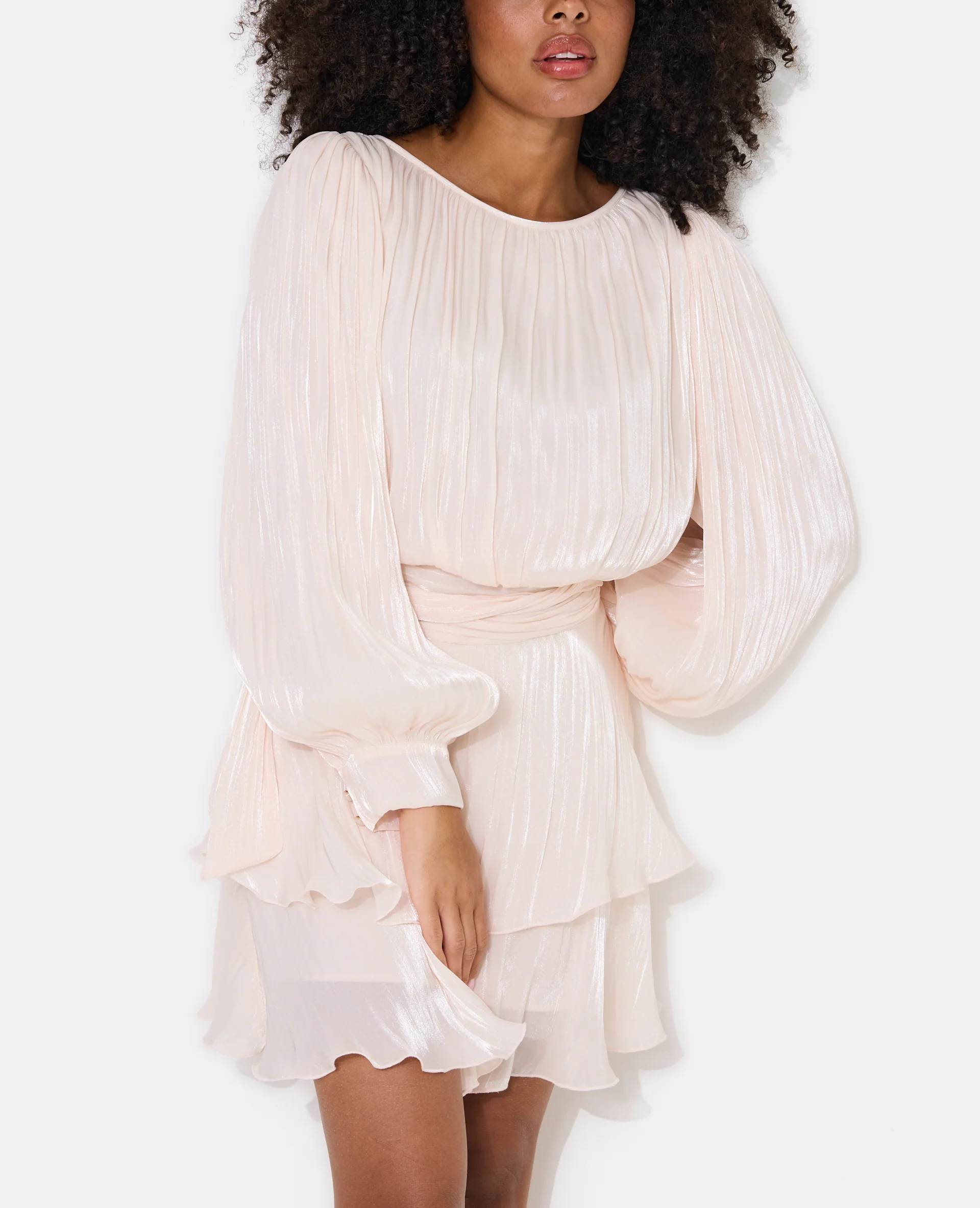 Robe en tissu brillant avec effet drapé - Image 5