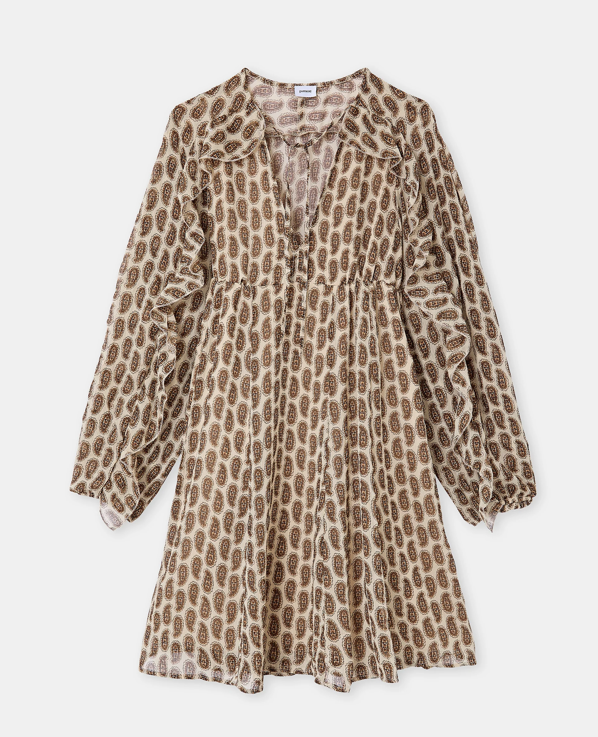 Robe en voile avec volants motifs cachemire - Image 4