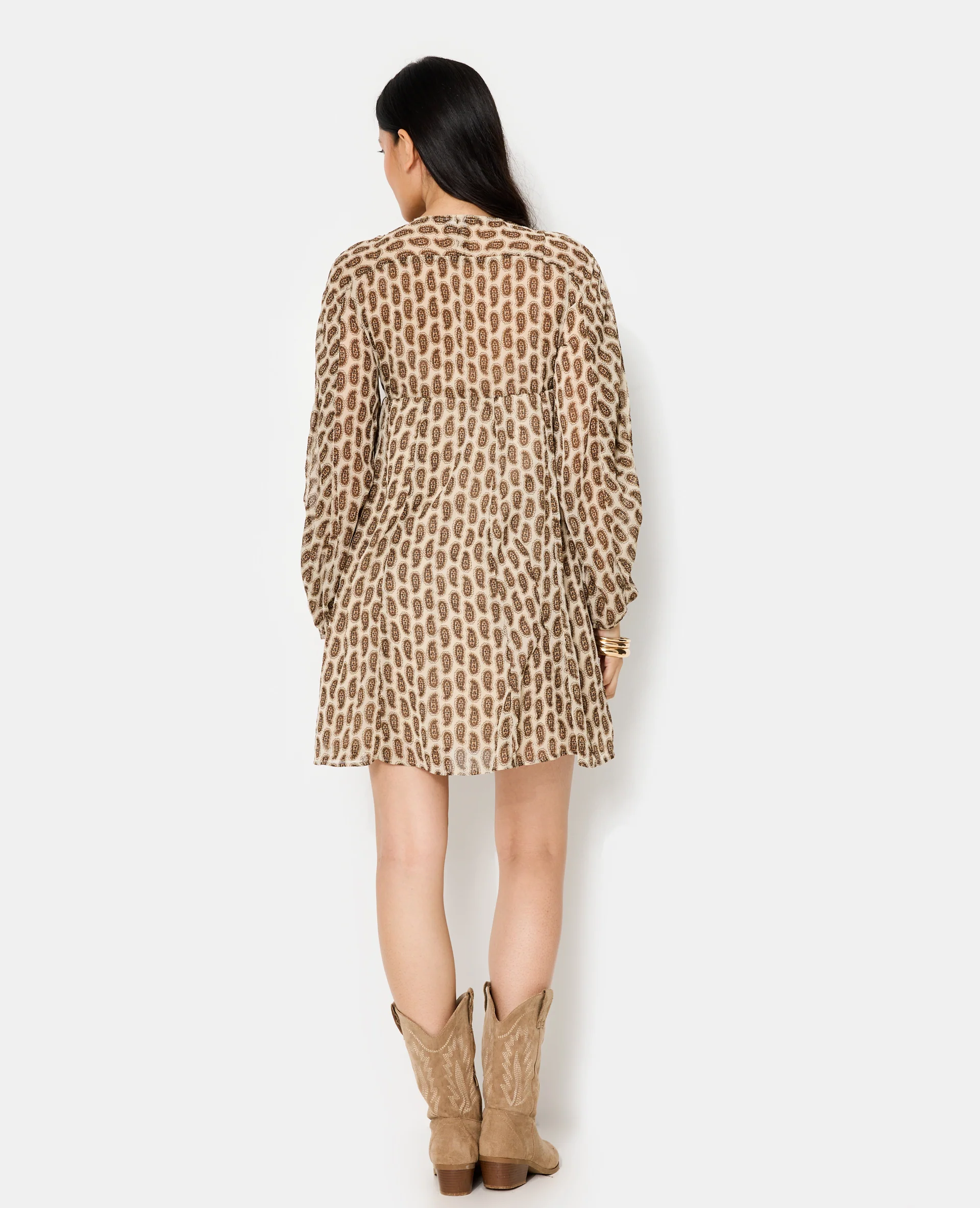 Robe en voile avec volants motifs cachemire - Image 6