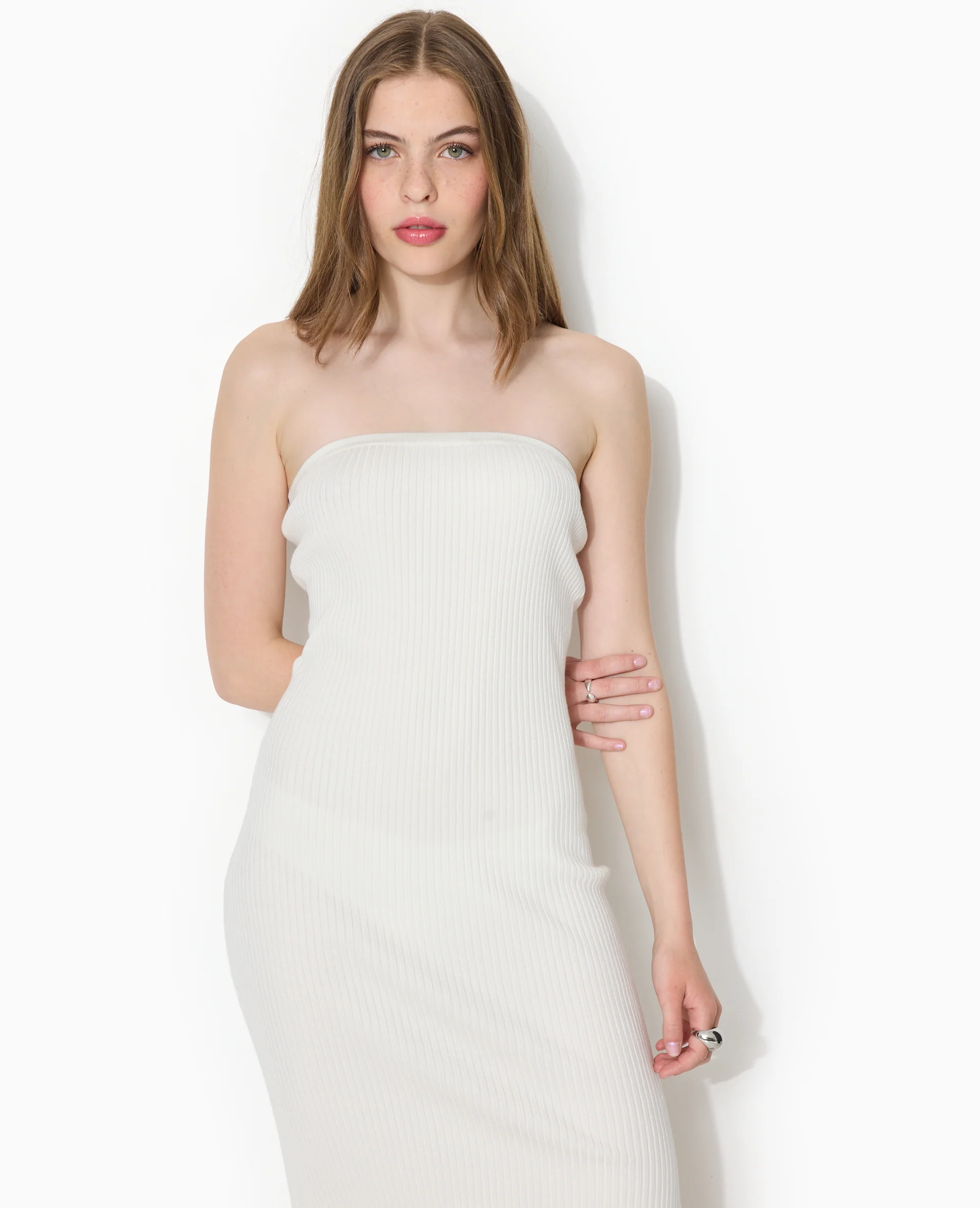 Robe longue bustier en maille côtelée - Image 7
