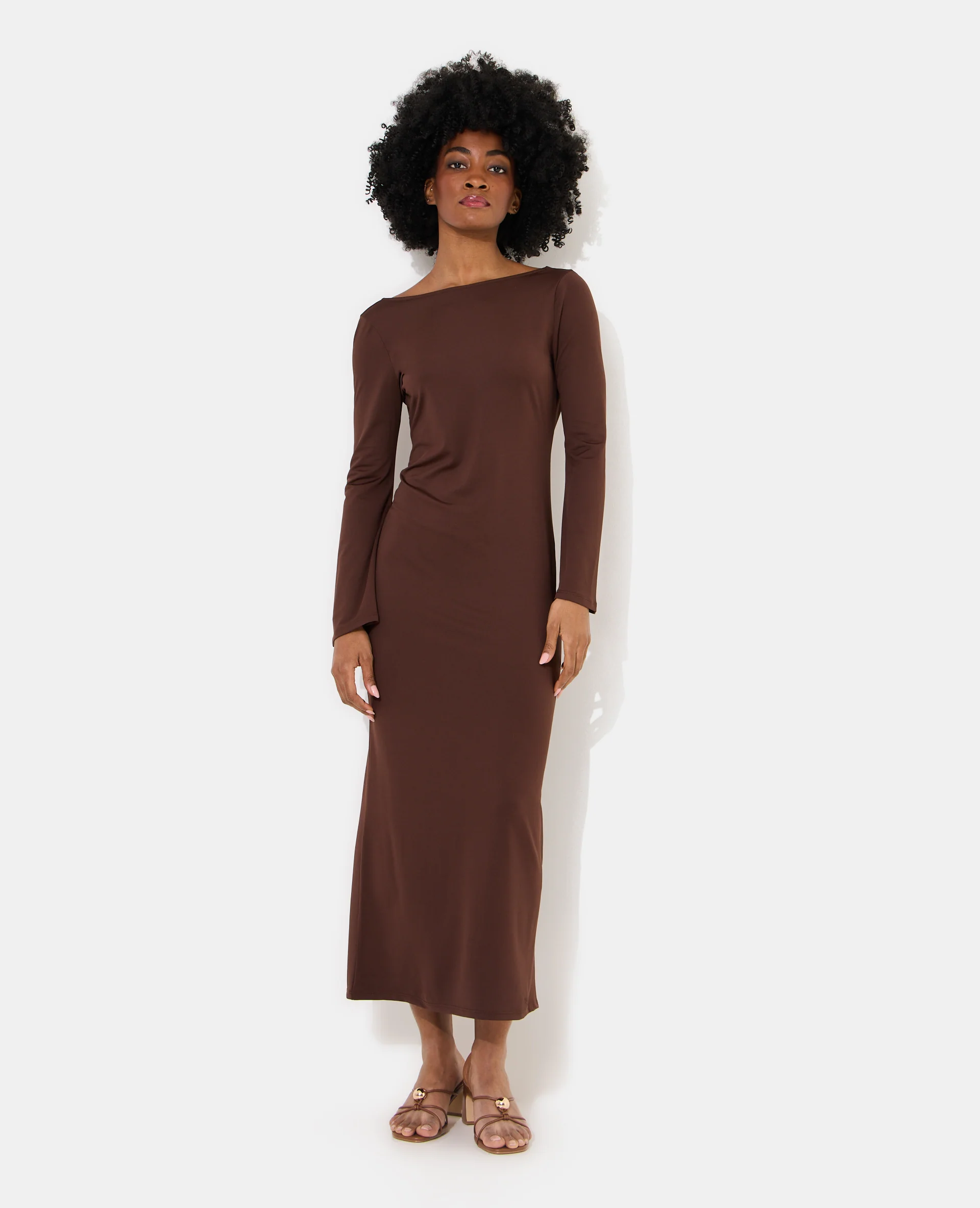 Robe longue dos nu avec manches flare - Image 5
