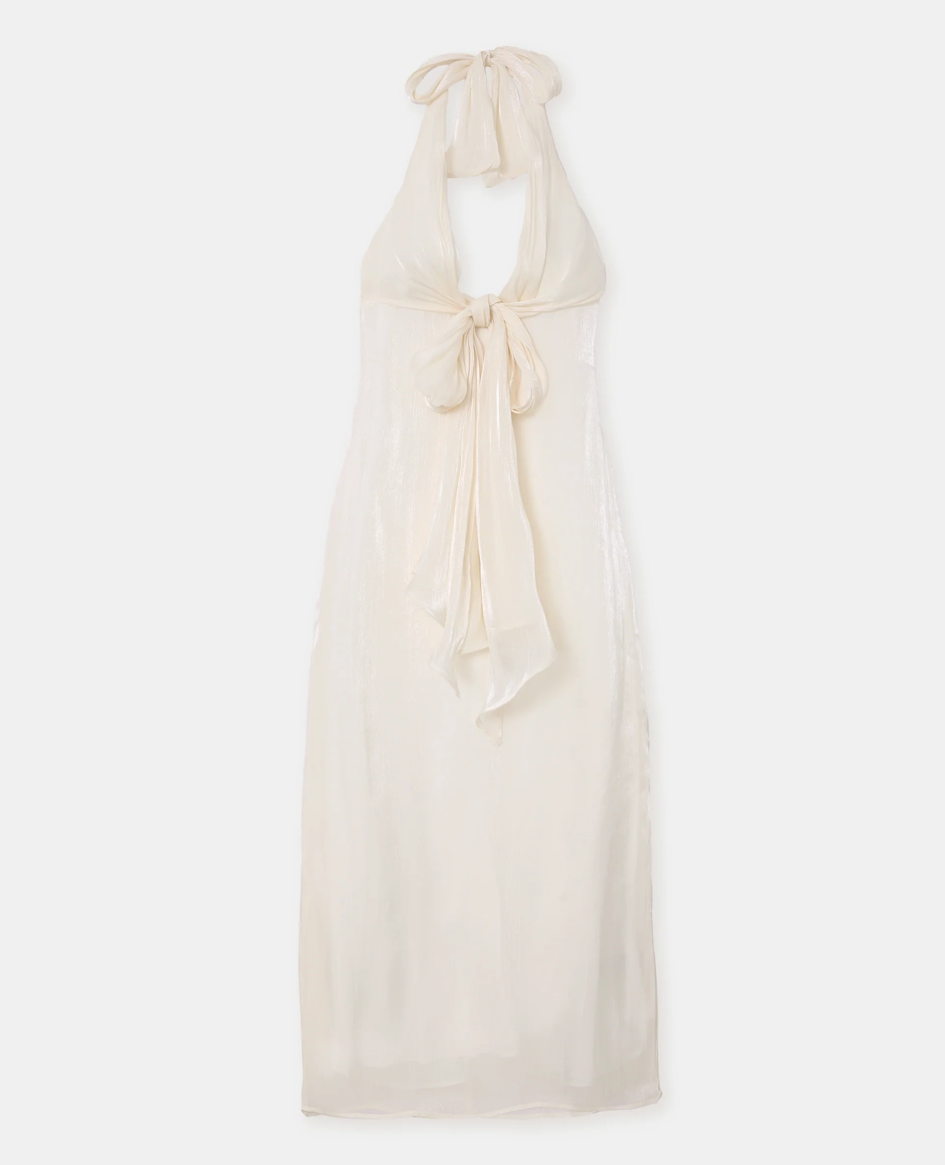 Robe longue dos-nu en satin avec pans à nouer - Image 4