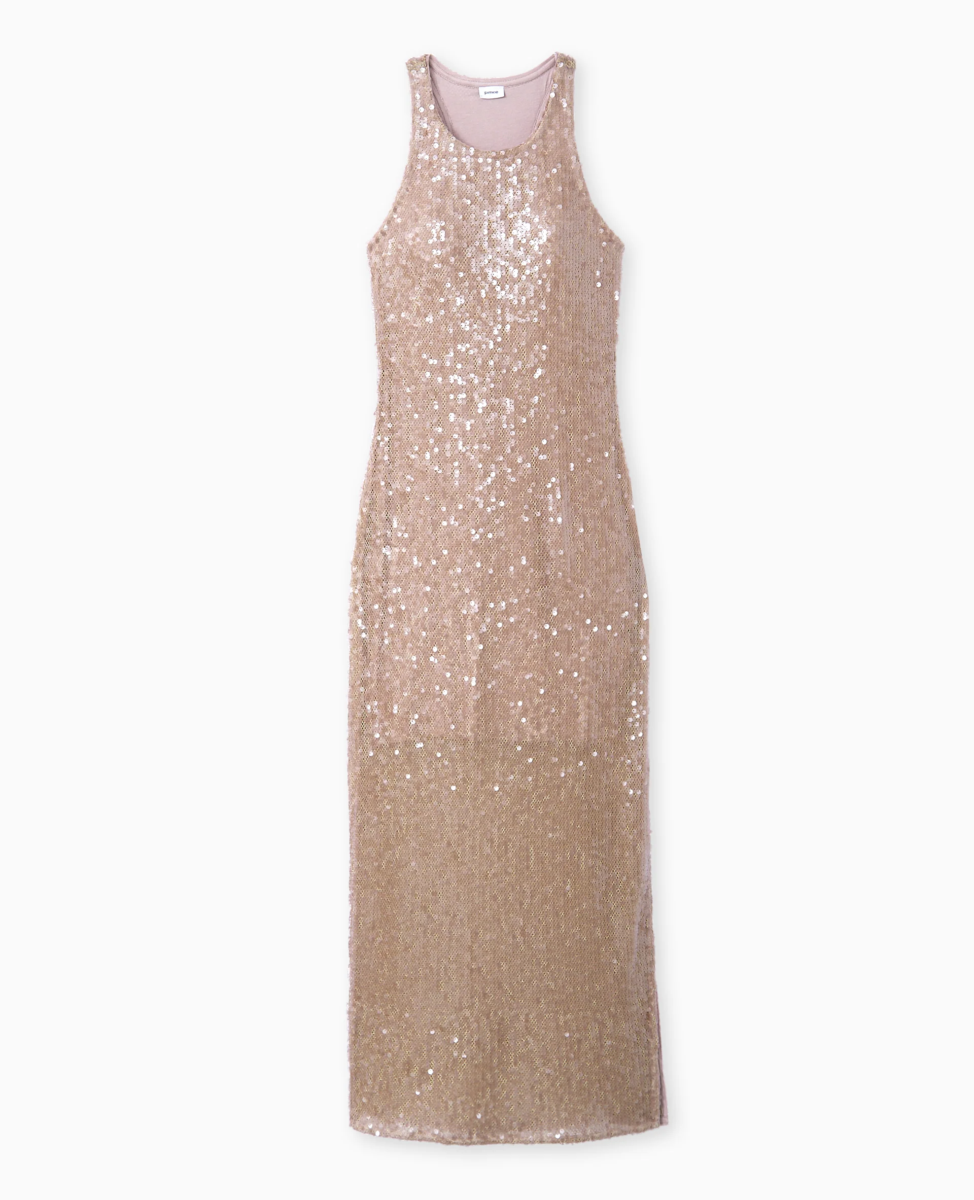 Robe longue en maille ajourée avec sequins - Image 4