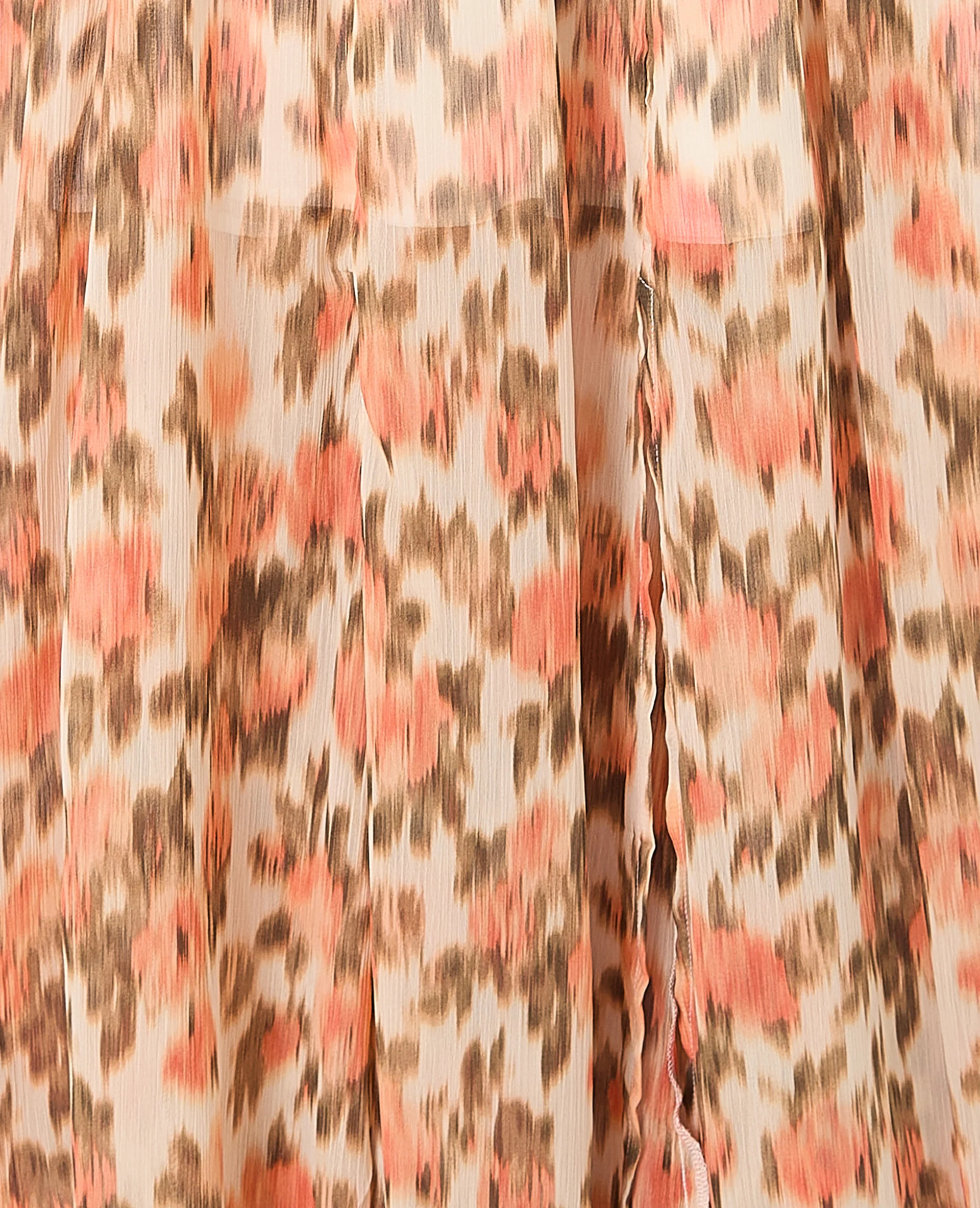 Robe longue en voile avec volants motif fleurs floues - Image 8