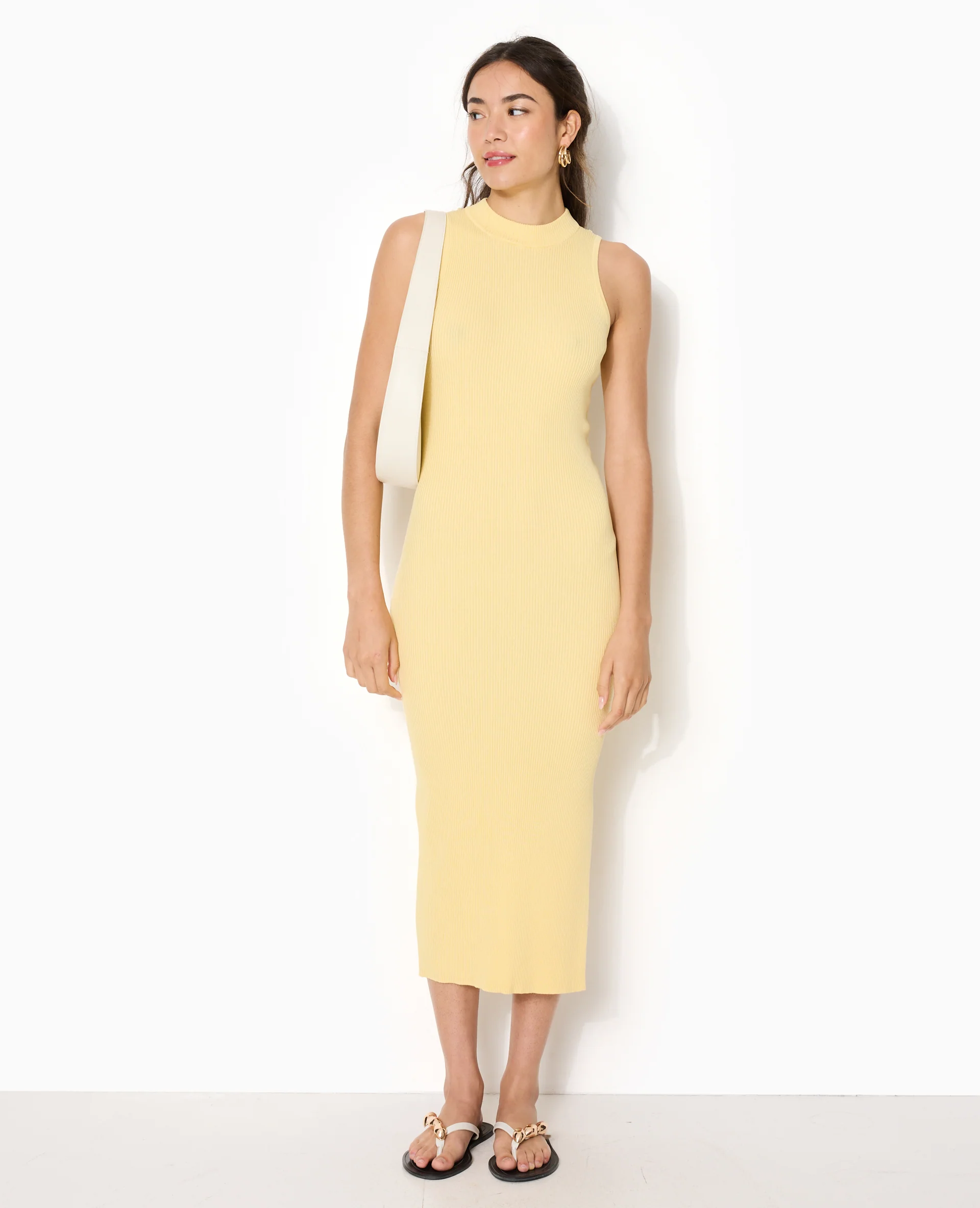 Robe longue et moulante en maille côtelée - Image 3