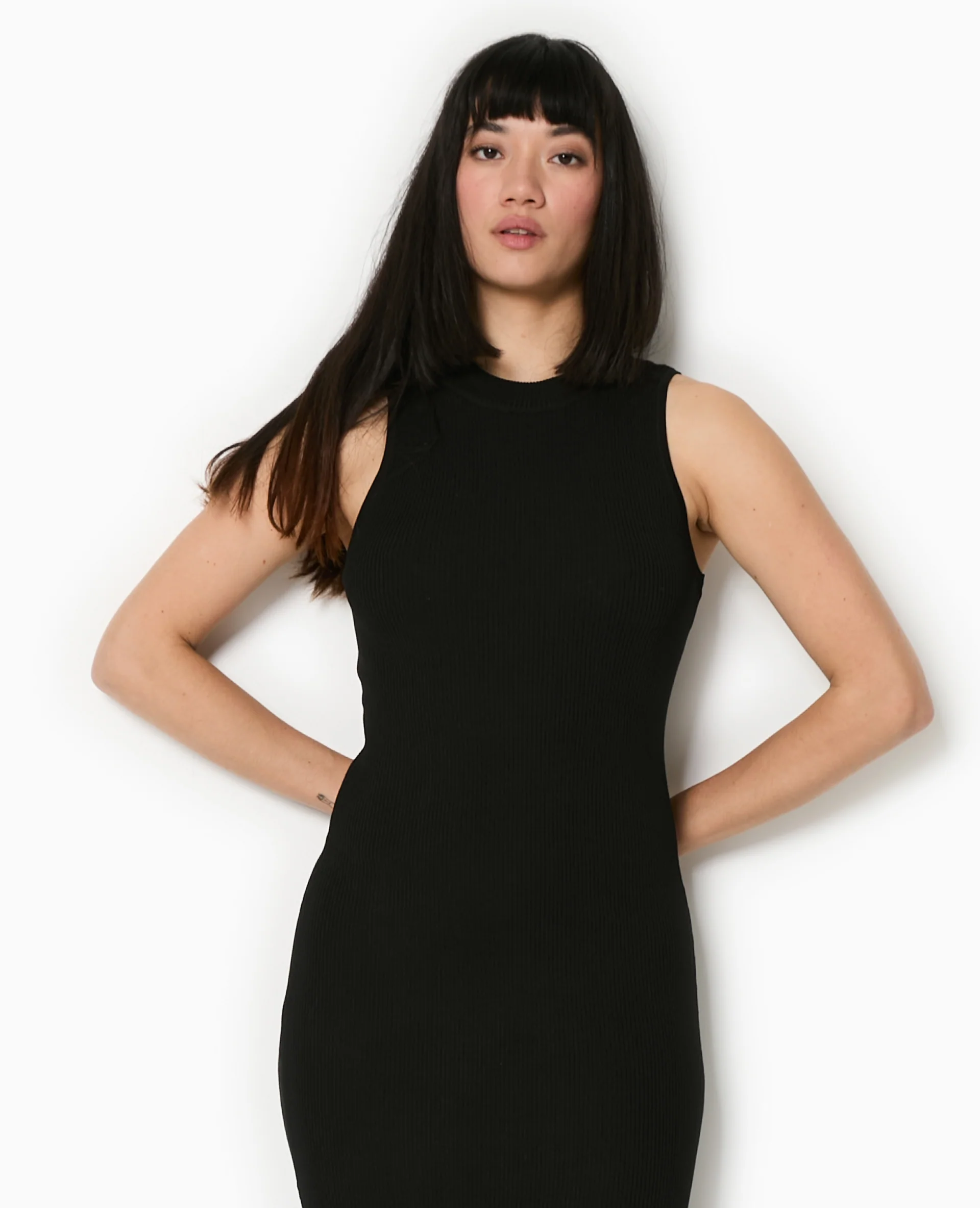 Robe longue et moulante en maille côtelée - Image 3