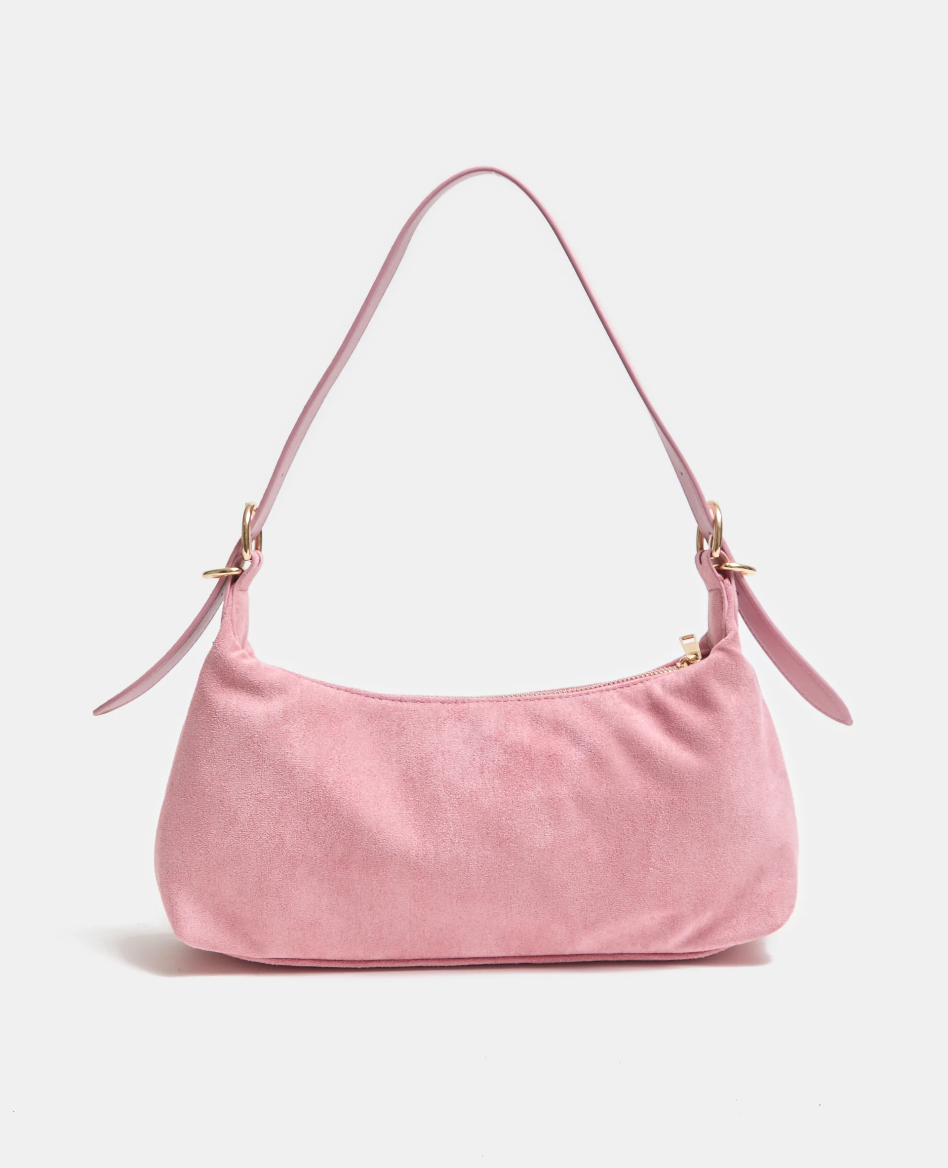 Sac baguette en suédine porté épaule - Image 5